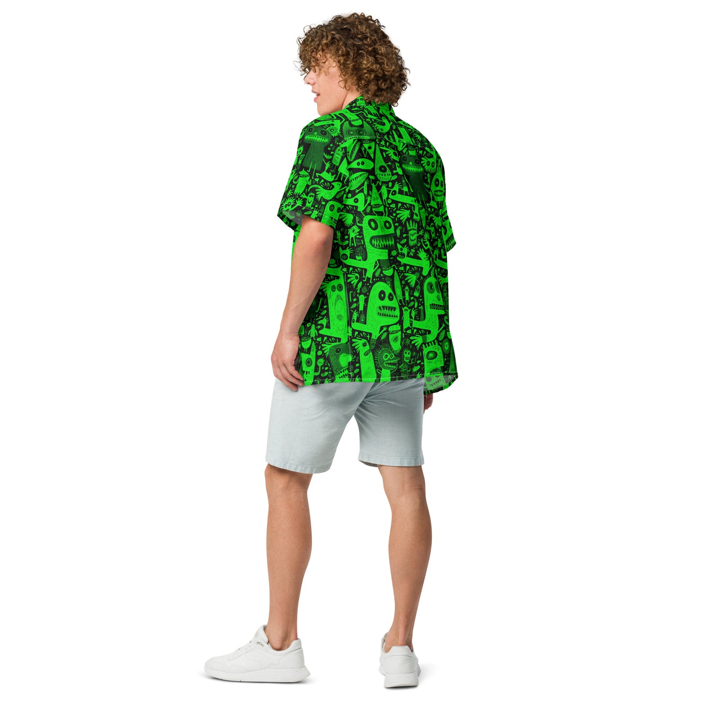 "Crazy Monsters!" #2 - Unisex-Hemd mit Knöpfen - Ultra Green Edition