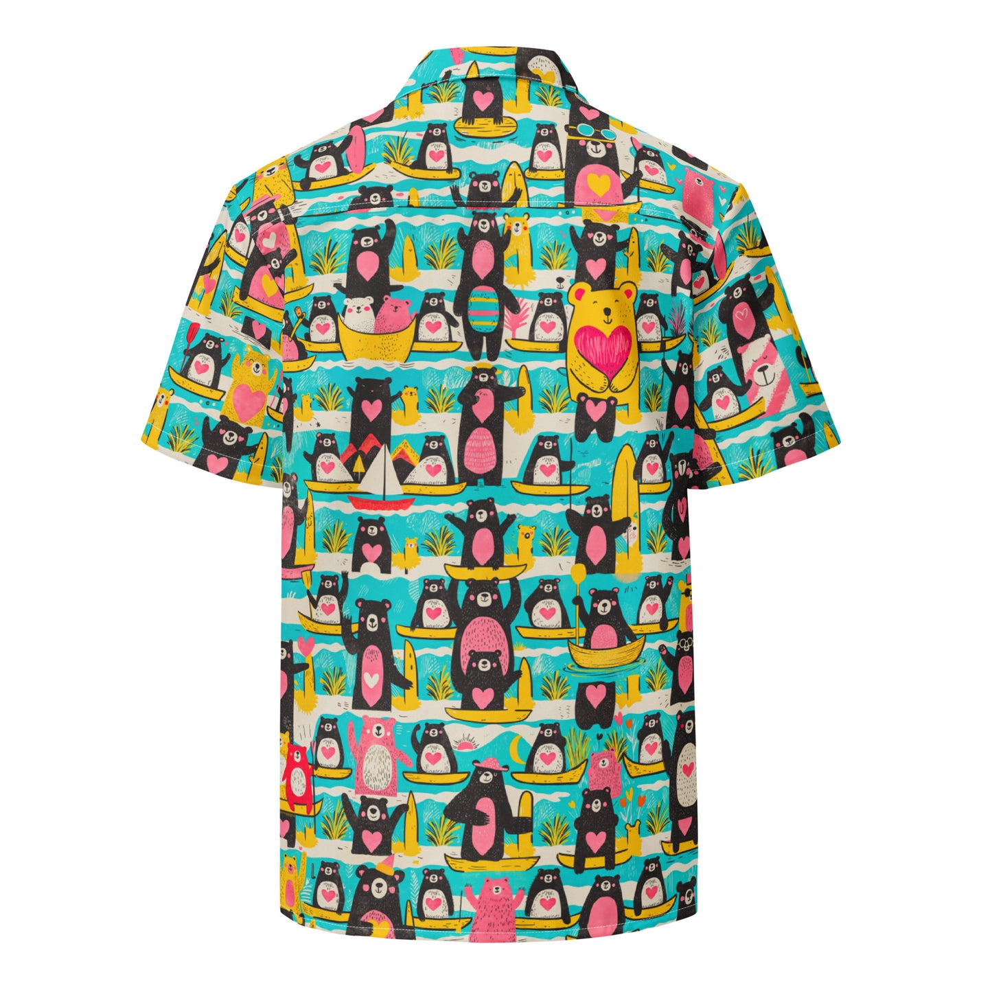 "Happy Bears - on SUPs!" #1 - Unisex-Hemd mit Knöpfen