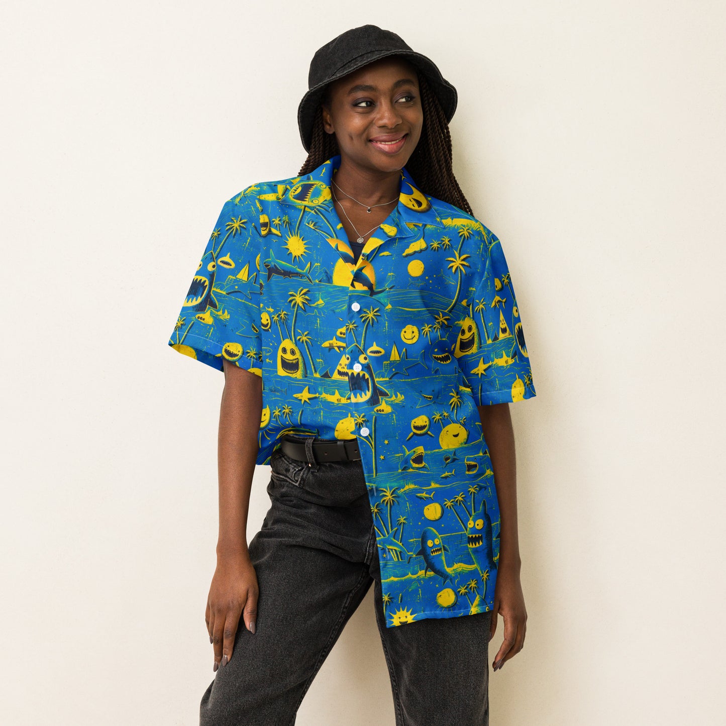 "Crazy Beach! #1" - Unisex-Hemd mit Knöpfen
