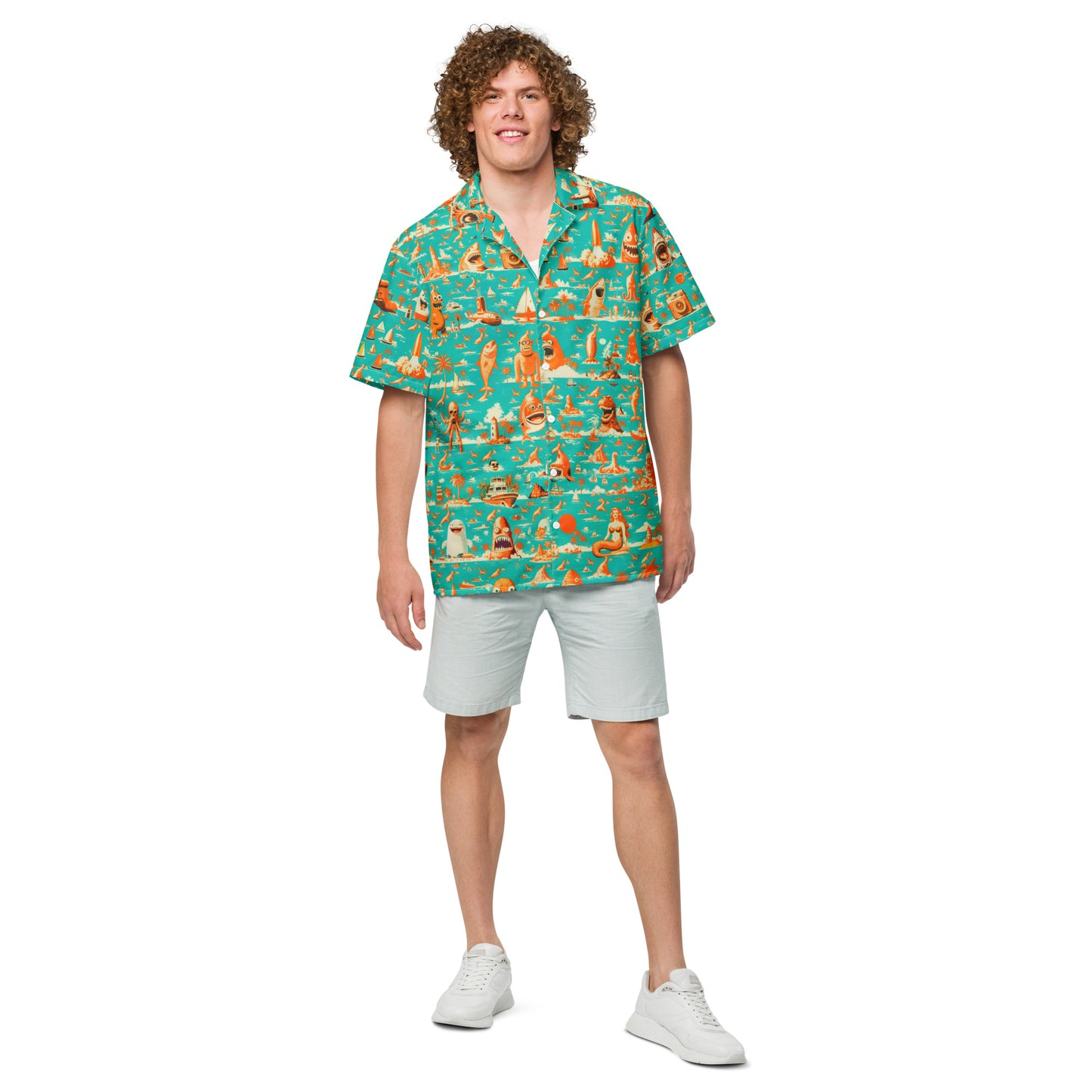 "Crazy Beach!" #5 - Unisex-Hemd mit Knöpfen