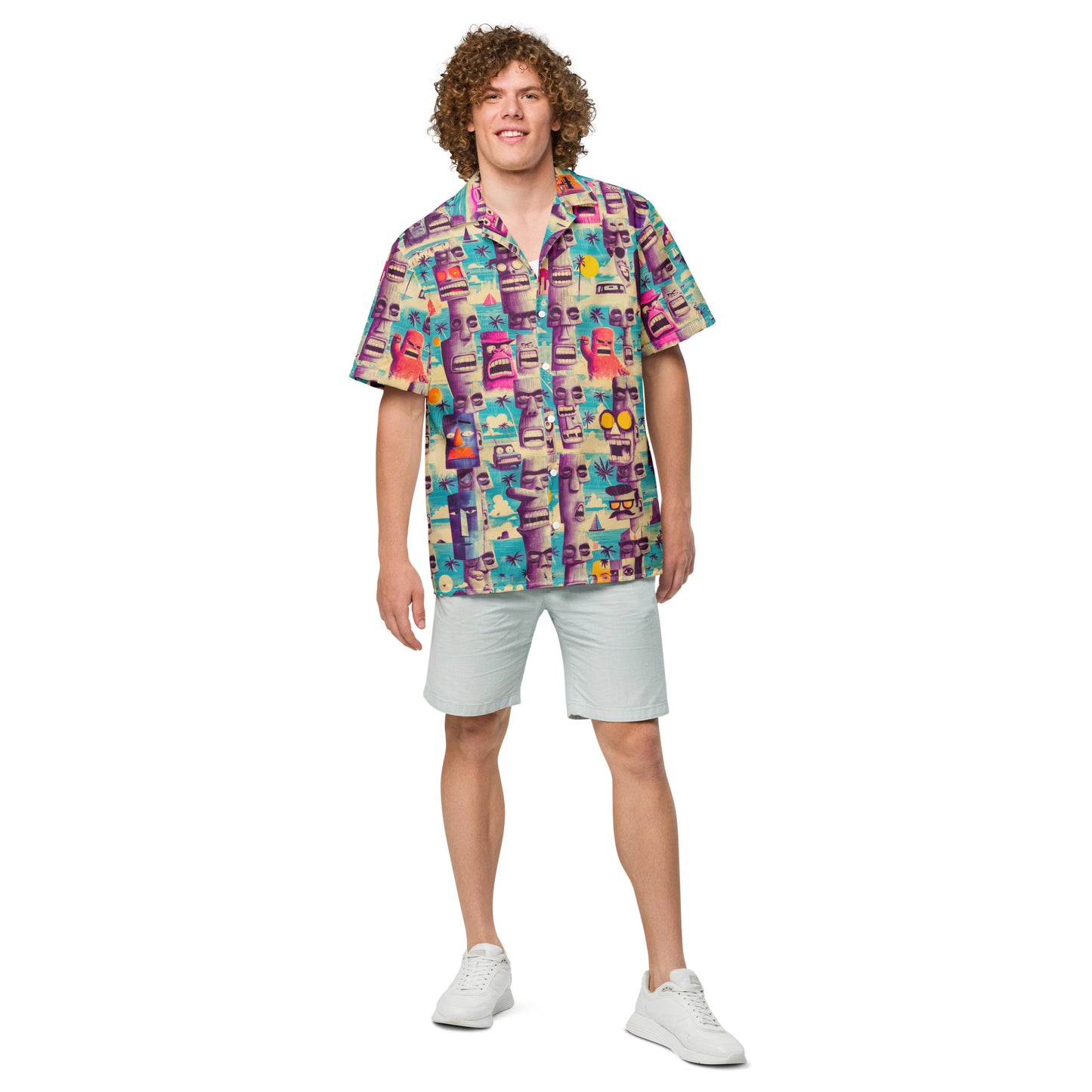 "Tiki-Madness" #2 - Unisex-Hemd mit Knöpfen