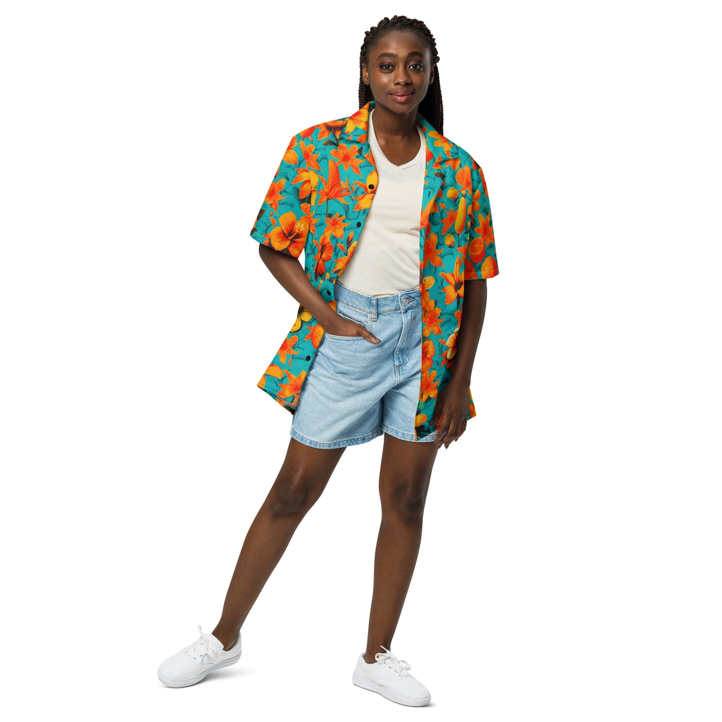 "Floral Classic" #1 - Unisex-Hemd mit Knöpfen