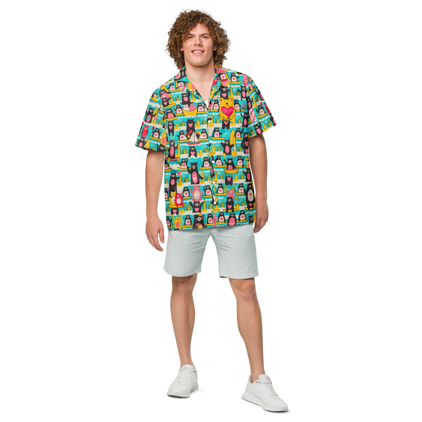"Happy Bears - on SUPs!" #1 - Unisex-Hemd mit Knöpfen