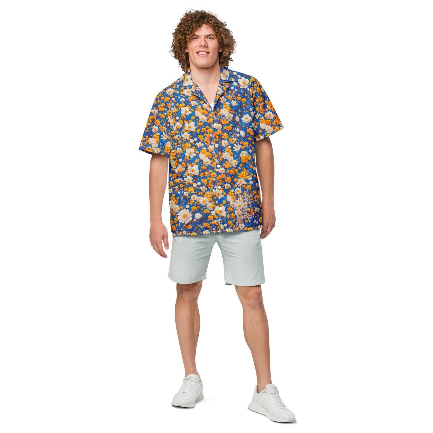 "Flowers" #1 - Unisex-Hemd mit Knöpfen