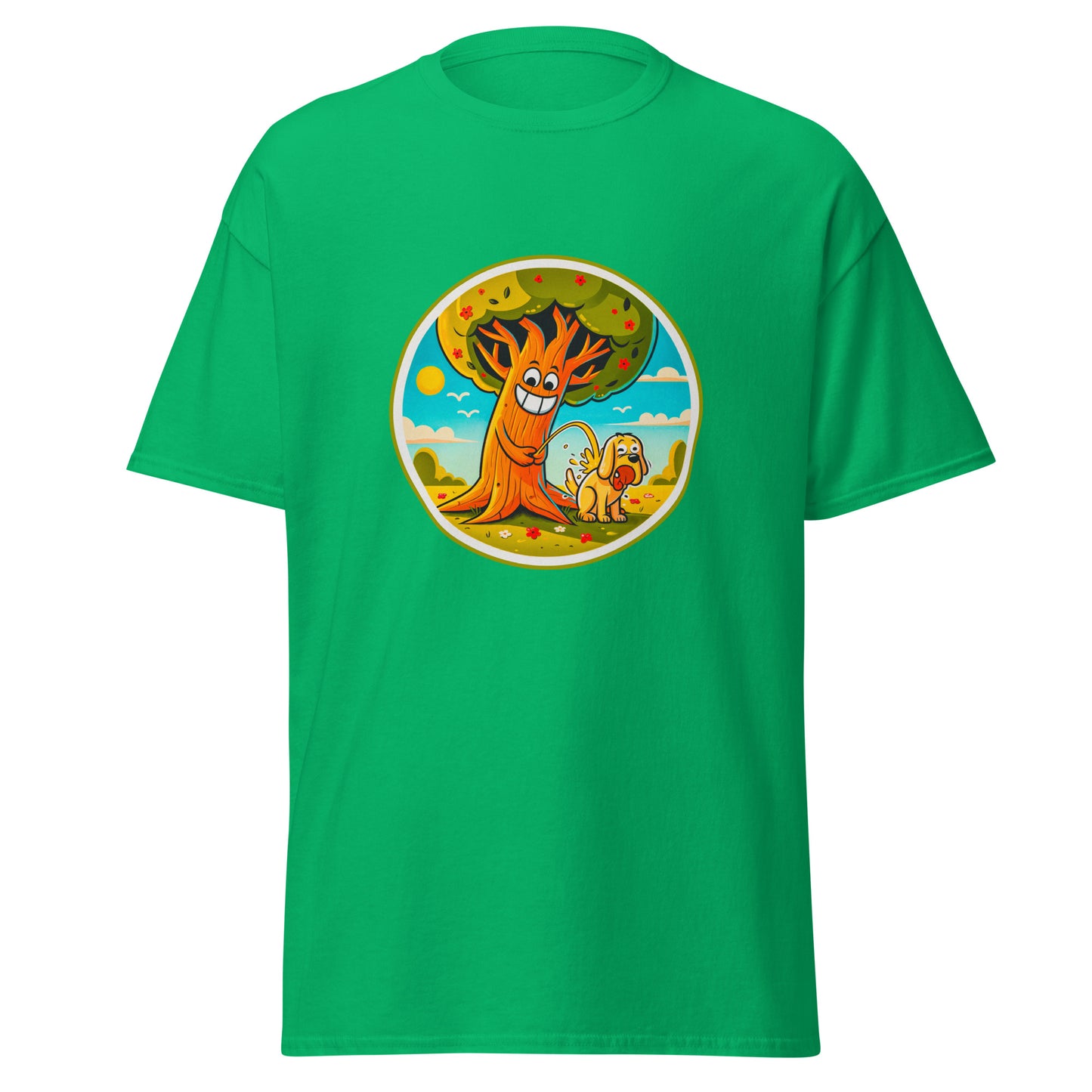 "Tree pees on dog!"- Klassisches Unisex-T-Shirt - in 11 Farben