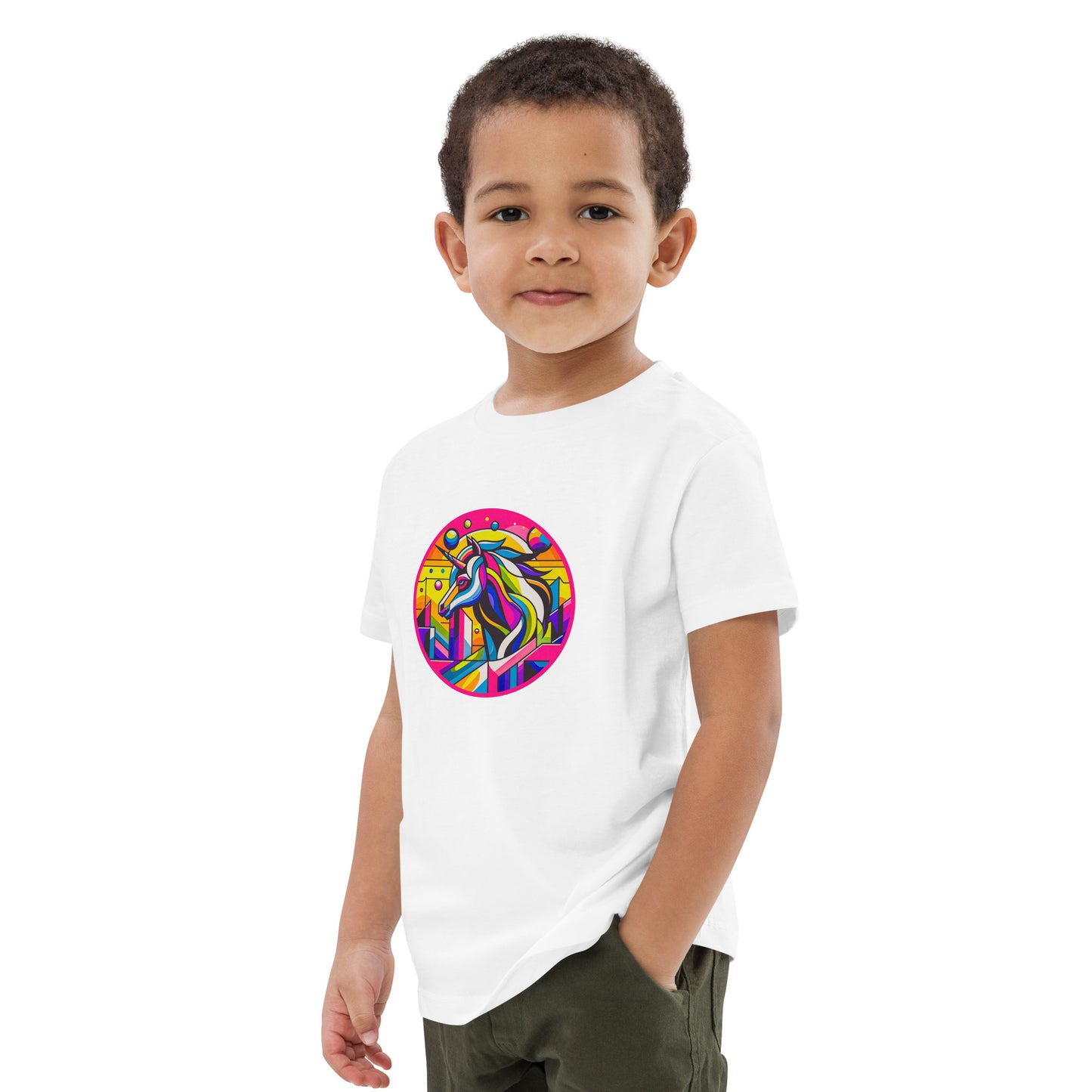 "Unicorn" - Bio-Baumwoll-T-Shirt für Kinder - Weiß