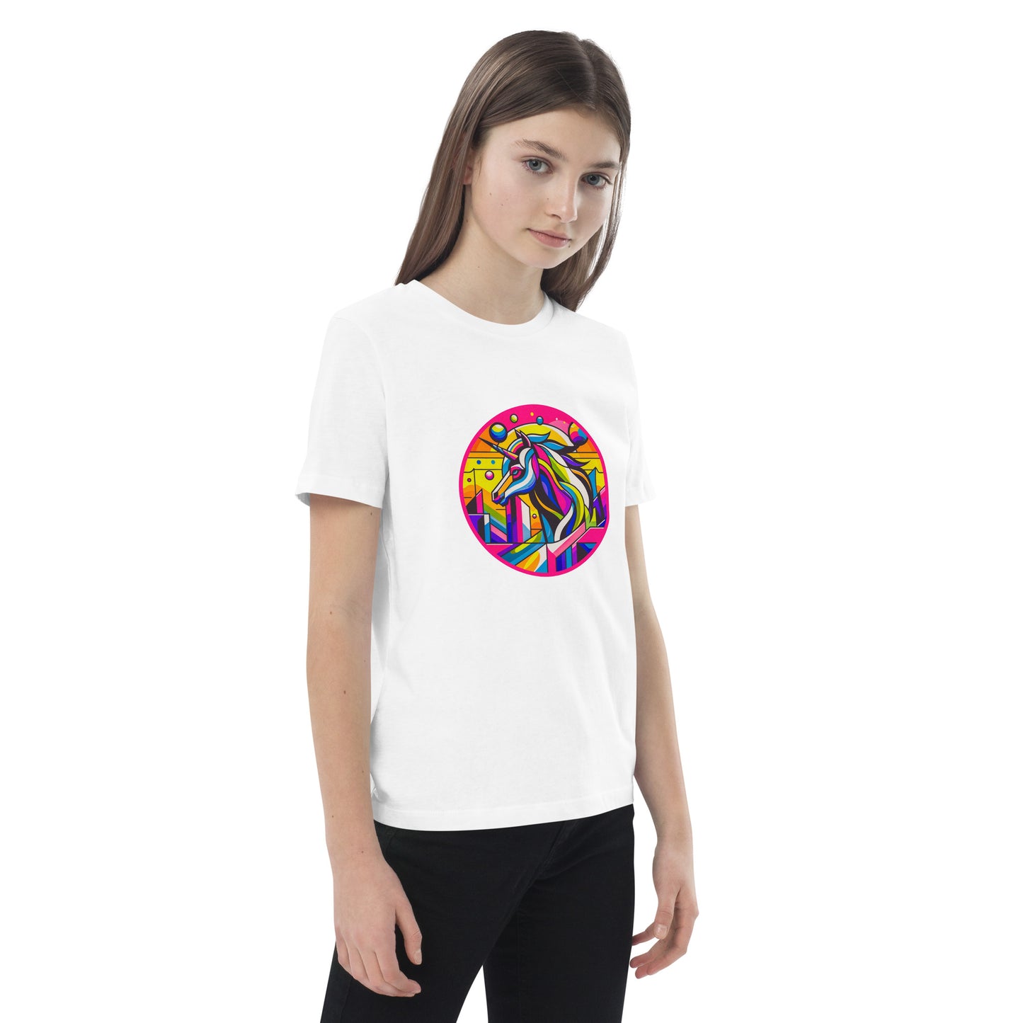 "Unicorn" - Bio-Baumwoll-T-Shirt für Kinder - Weiß