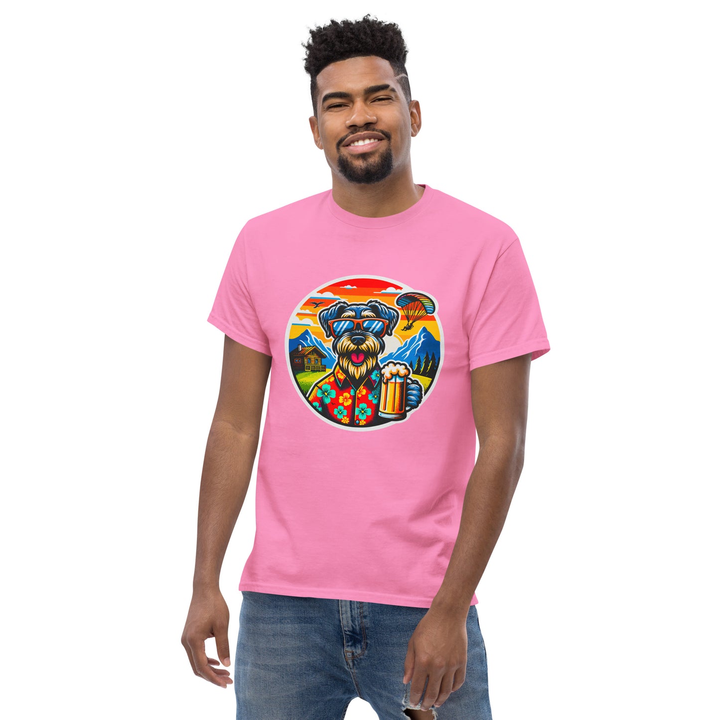 Klassisches Unisex T-Shirt"Dogs On Vacation"-Kollektion - Riesenschnauzer in Bavaria - Klassisches Unisex-T-Shirt - 13 verschiedene Farben