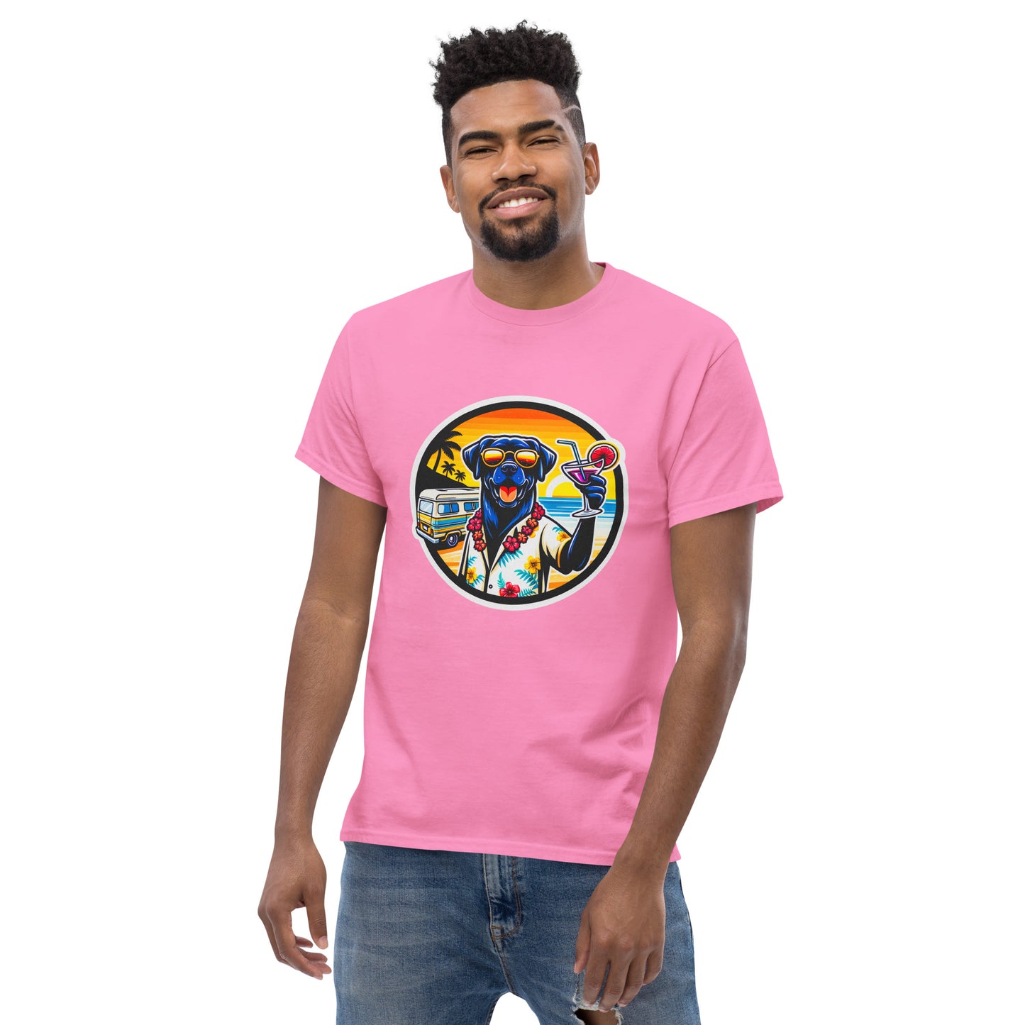 "Dogs On Vacation"-Kollektion - Black Labrador #3 - Klassisches Unisex-T-Shirt - 13 verschiedene Farben