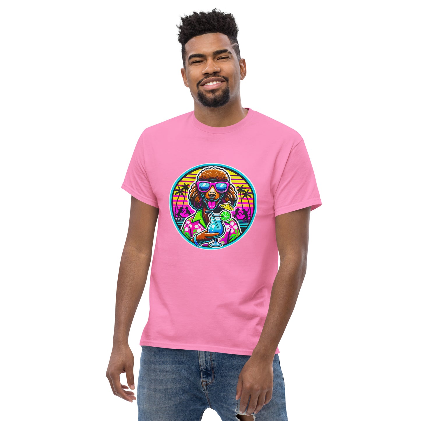 "Dogs On Vacation"-Kollektion - Brown Royal Poodle - Klassisches Unisex-T-Shirt - 13 verschiedene Farben