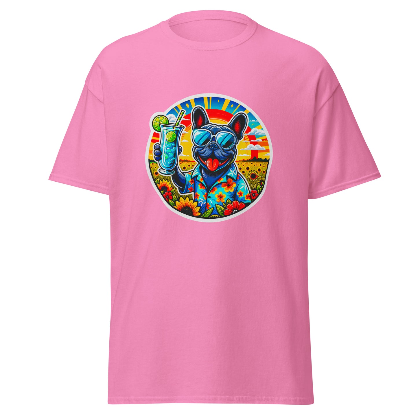 "Dogs On Vacation"-Kollektion - French Bulldog - Klassisches Unisex-T-Shirt - 13 verschiedene Farben
