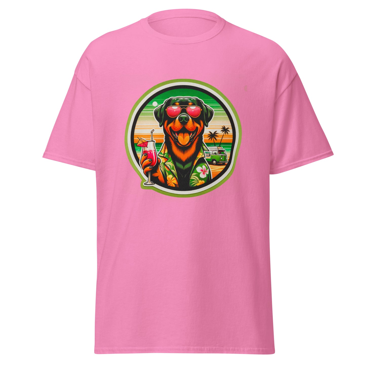 "Dogs On Vacation"-Kollektion - Rottweiler - Klassisches Unisex-T-Shirt - 13 verschiedene Farben