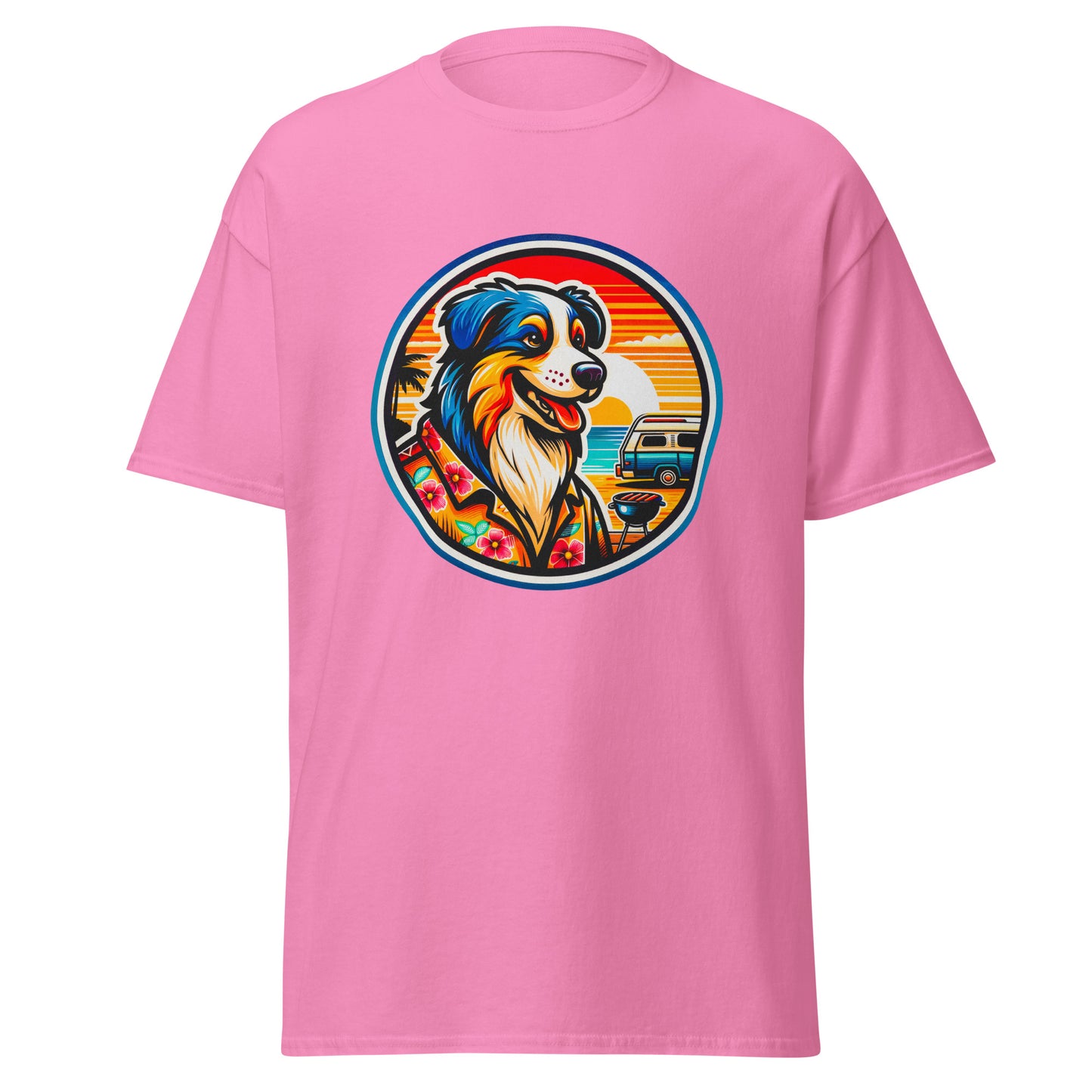 "Dogs On Vacation"-Kollektion - Australian Shepherd #5 (Tricolor) - Klassisches Unisex-T-Shirt - 13 verschiedene Farben