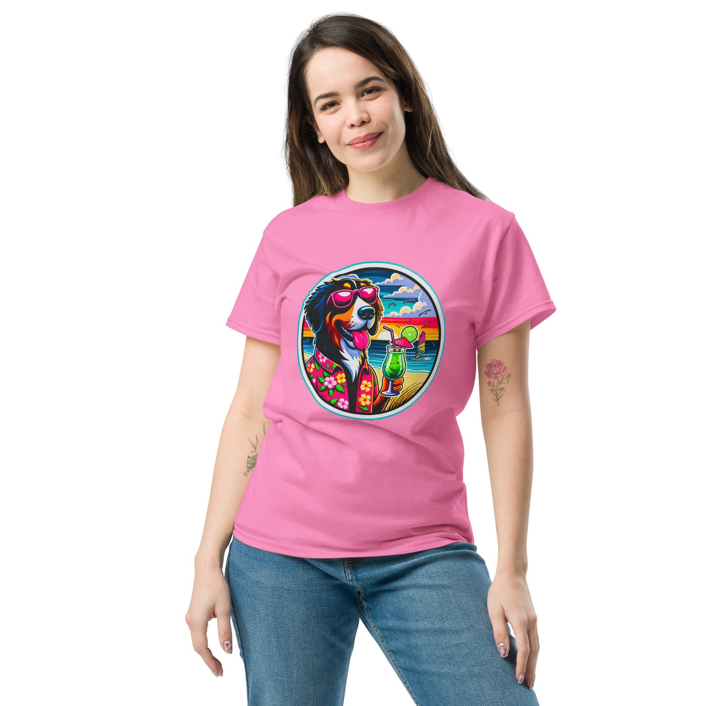 "Dogs On Vacation"-Kollektion - Swiss Mountain Dog #1 - Klassisches Unisex-T-Shirt - 13 verschiedene Farben