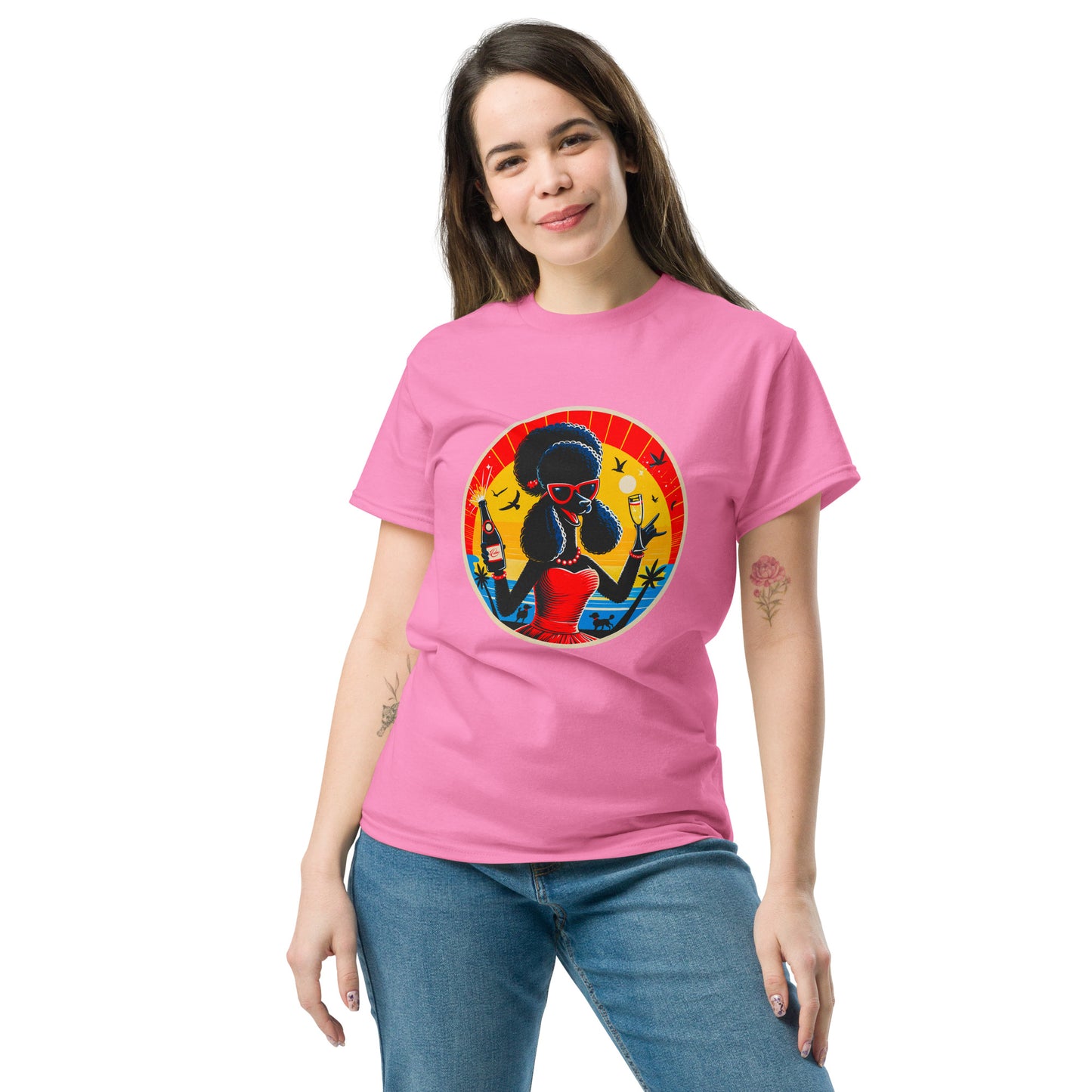 Klassisches Unisex T-"Dogs On Vacation"-Kollektion - Black Royal Poodle (female) #2 - Klassisches Unisex-T-Shirt - 13 verschiedene Farben