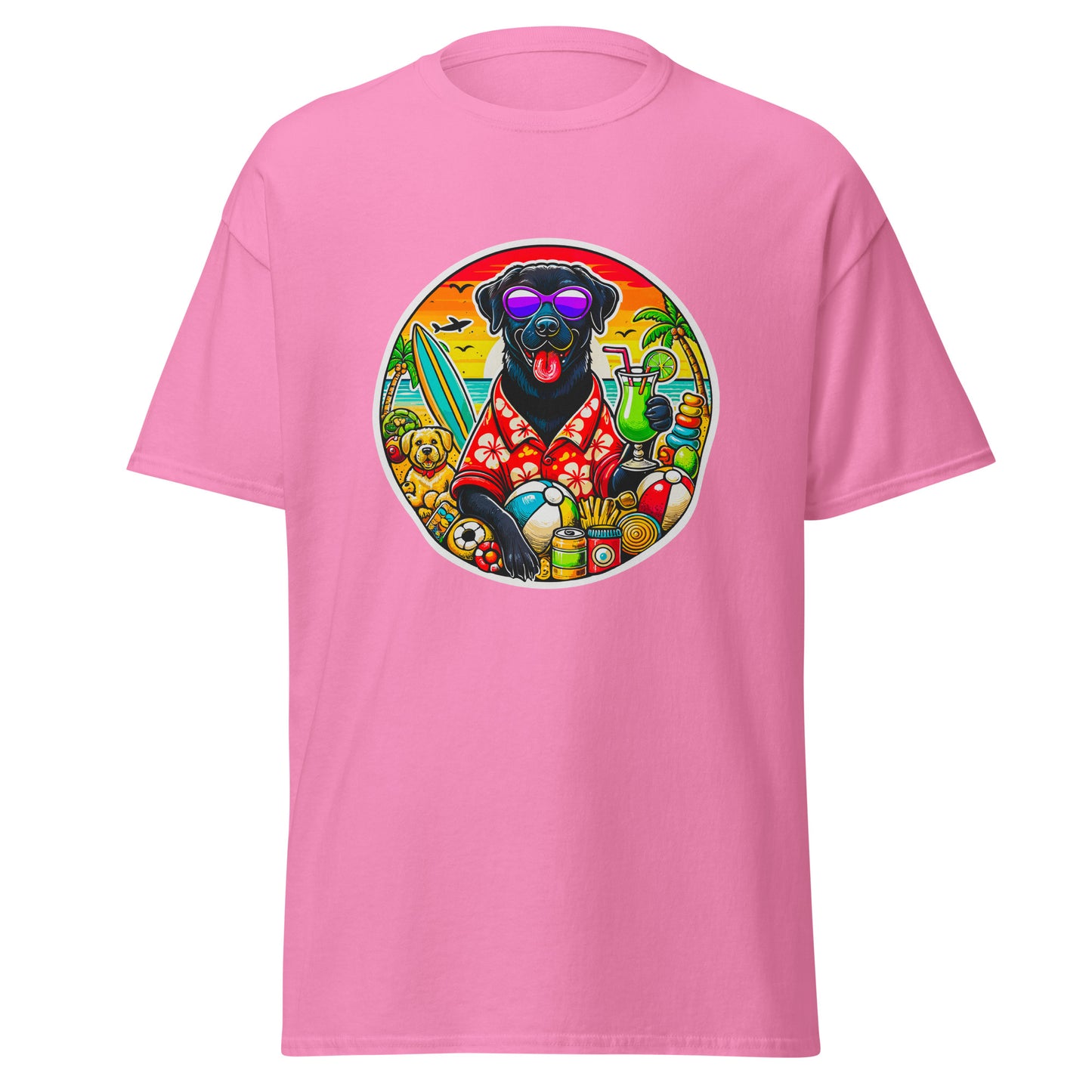 "Dogs On Vacation"-Kollektion - Black Labrador #2 - Klassisches Unisex-T-Shirt - 13 verschiedene Farben