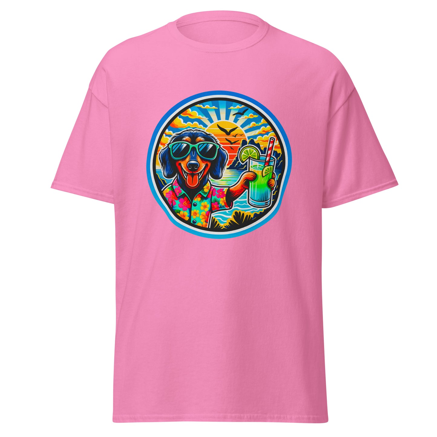 "Dogs On Vacation"-Kollektion - Wire-haired Dachshund - Klassisches Unisex-T-Shirt - 13 verschiedene Farben