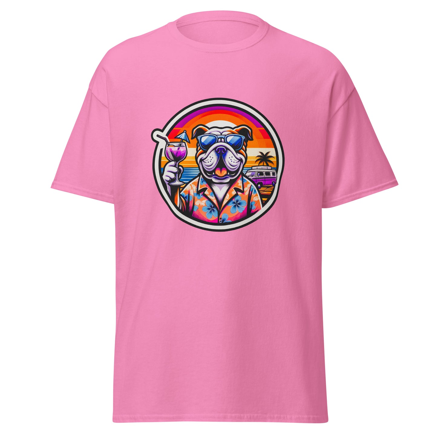 "Dogs On Vacation"-Kollektion - Lightbrown Bulldog - Klassisches Unisex-T-Shirt - 13 verschiedene Farben