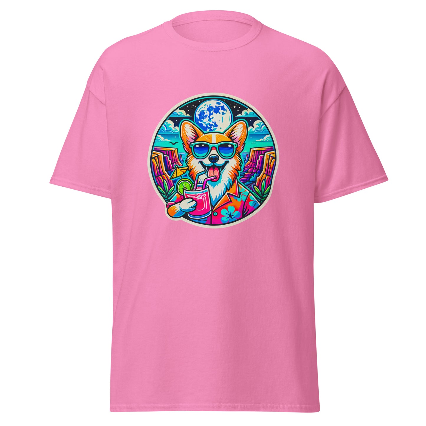 "Dogs On Vacation"-Kollektion - Corgi #2 - Klassisches Unisex-T-Shirt - 13 verschiedene Farben