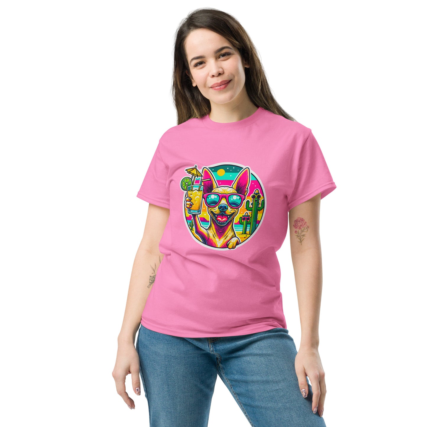 "Dogs On Vacation"-Kollektion - Mexican Hairless Dog - Klassisches Unisex-T-Shirt - 13 verschiedene Farben