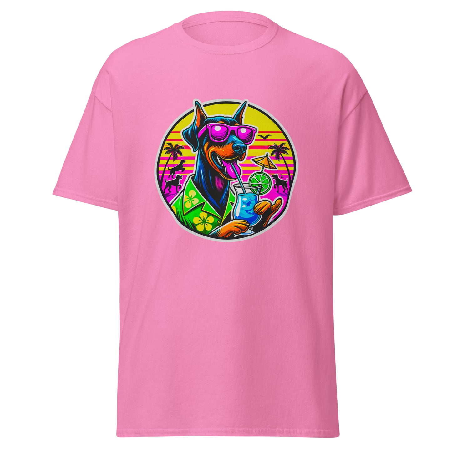 "Dogs On Vacation"-Kollektion - Dobermann - Klassisches Unisex-T-Shirt - 13 verschiedene Farben