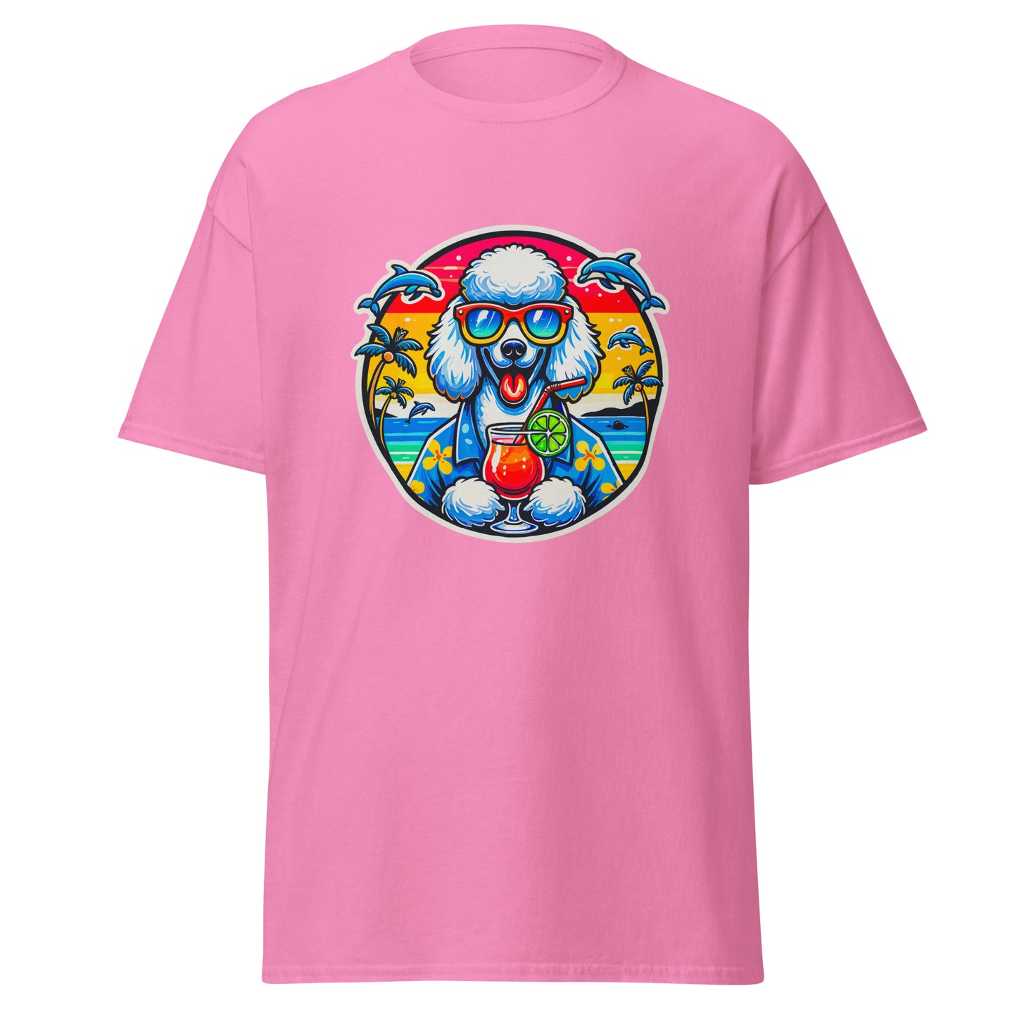 "Dogs On Vacation"-Kollektion - White Royal Poodle - Klassisches Unisex-T-Shirt - 13 verschiedene Farben