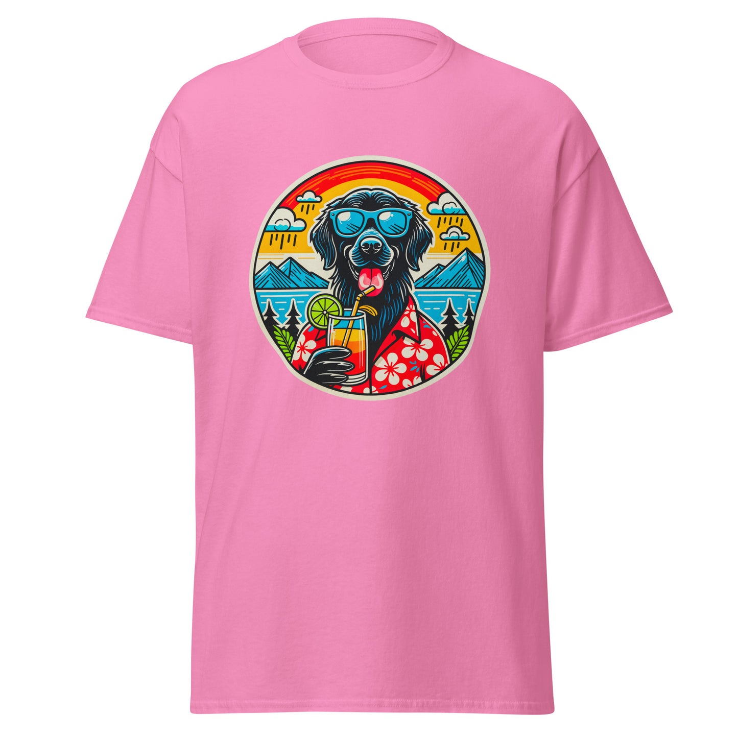 "Dogs On Vacation"-Kollektion - Flatcoat-Retriever - Klassisches Unisex-T-Shirt - 13 verschiedene Farben