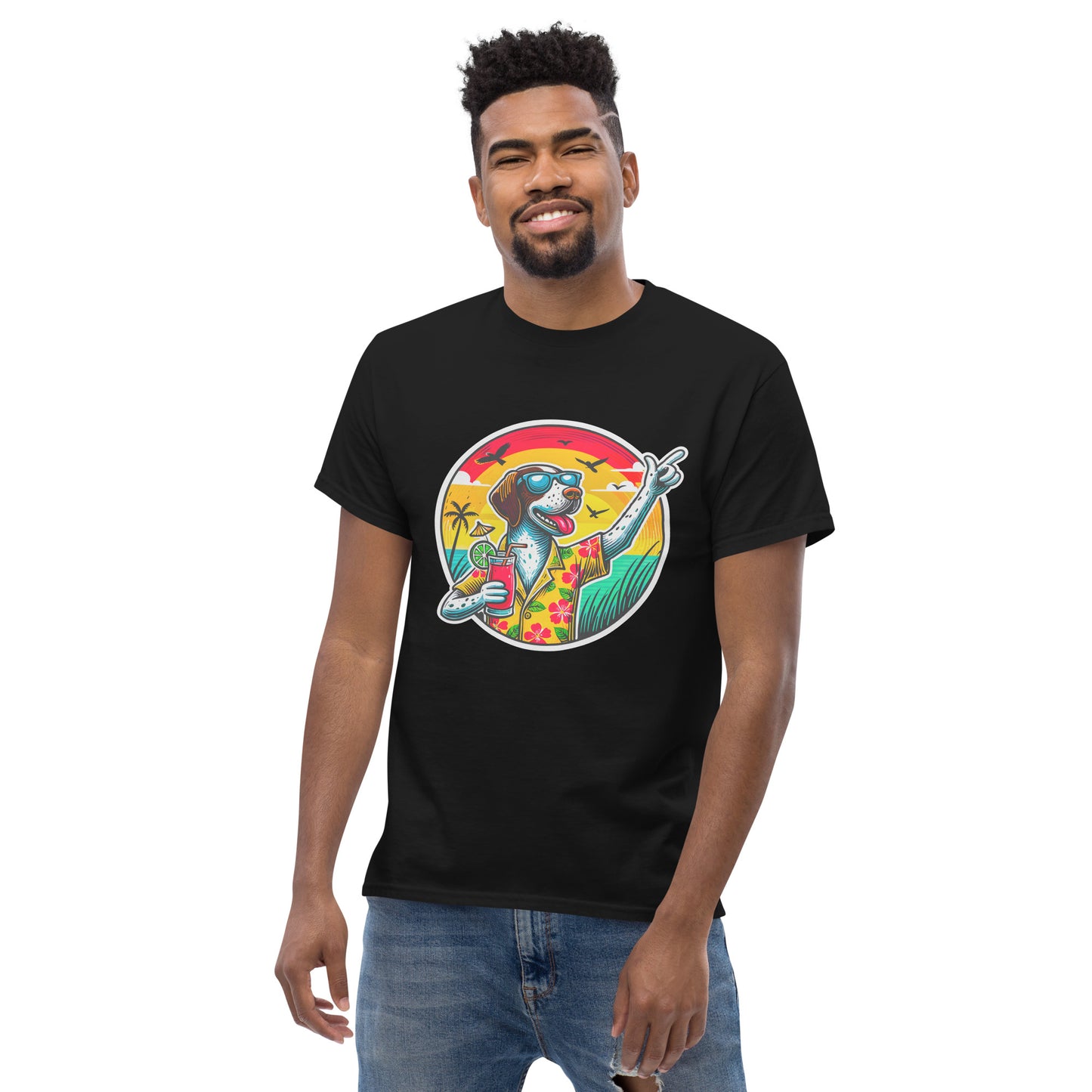 "Dogs On Vacation"-Kollektion - Pointer - Klassisches Unisex-T-Shirt - 13 verschiedene Farben