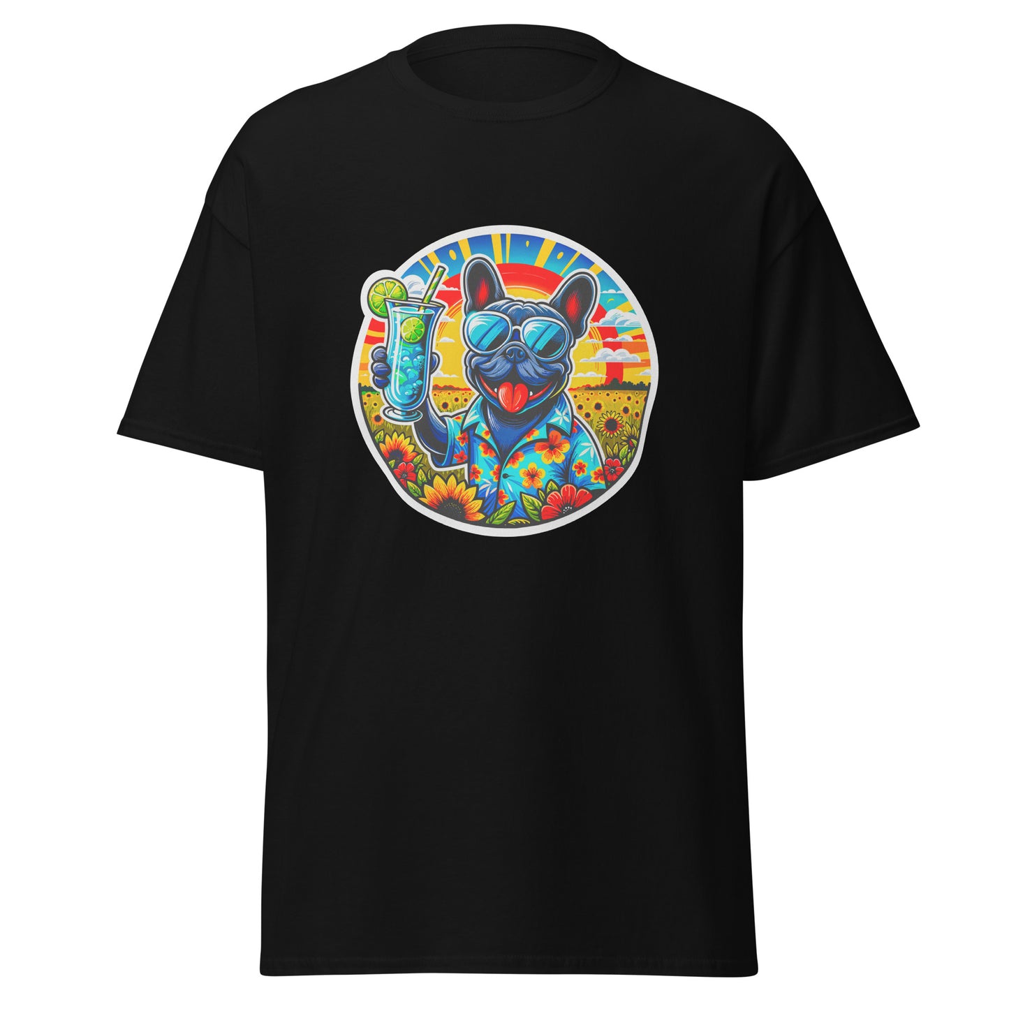 "Dogs On Vacation"-Kollektion - French Bulldog - Klassisches Unisex-T-Shirt - 13 verschiedene Farben