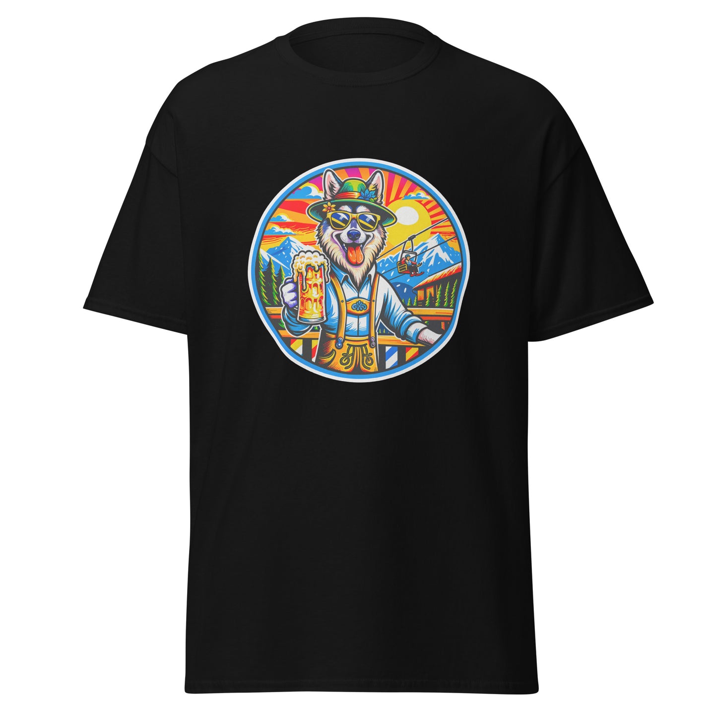 "Dogs On Vacation"-Kollektion - European Sled Dog - Klassisches Unisex-T-Shirt - 13 verschiedene Farben