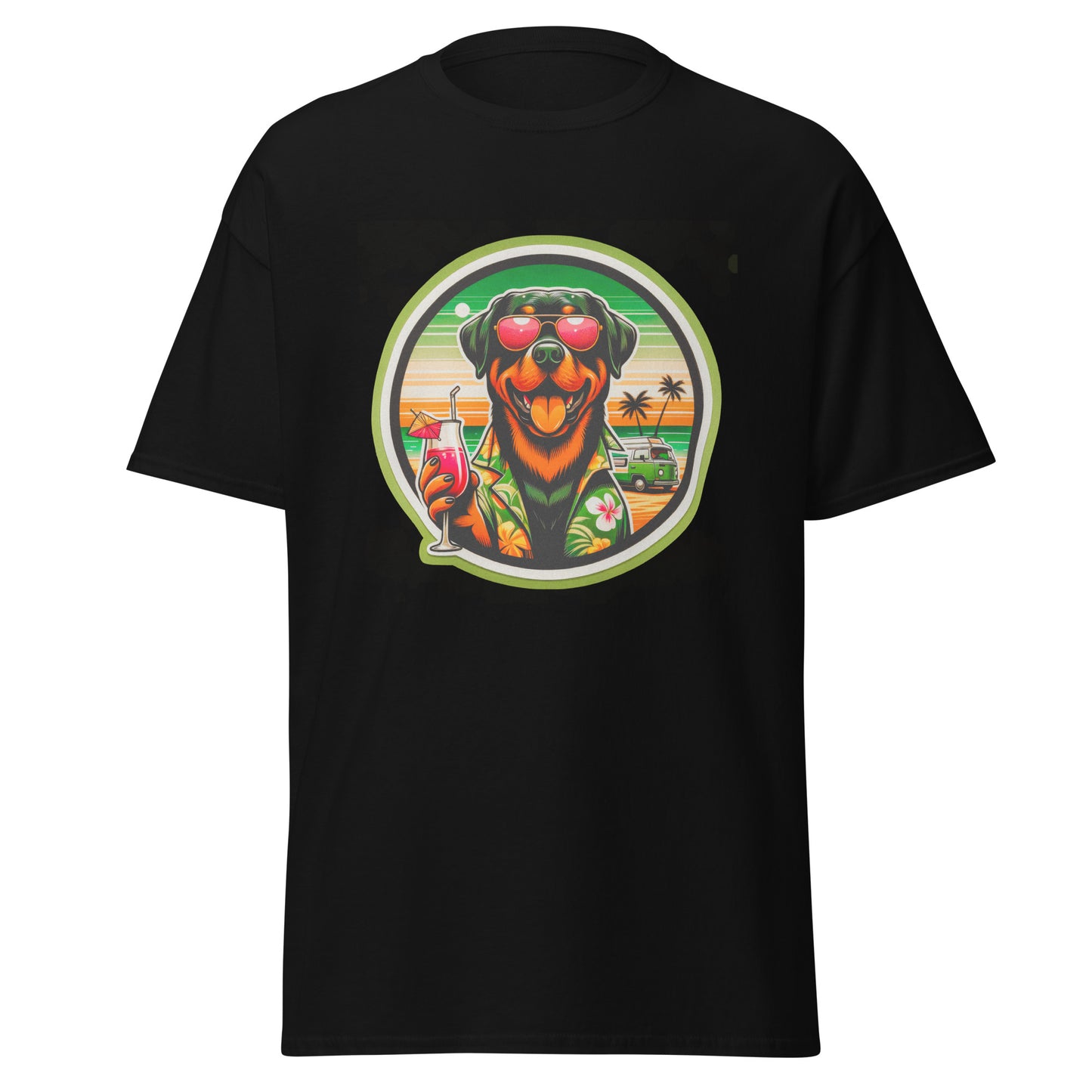 "Dogs On Vacation"-Kollektion - Rottweiler - Klassisches Unisex-T-Shirt - 13 verschiedene Farben