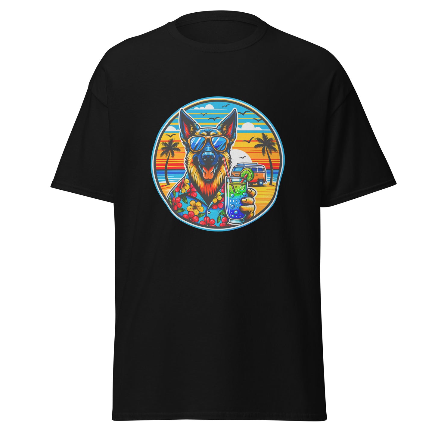 "Dogs On Vacation"-Kollektion - Schäferhund #2 - Klassisches Unisex-T-Shirt - 13 verschiedene Farben