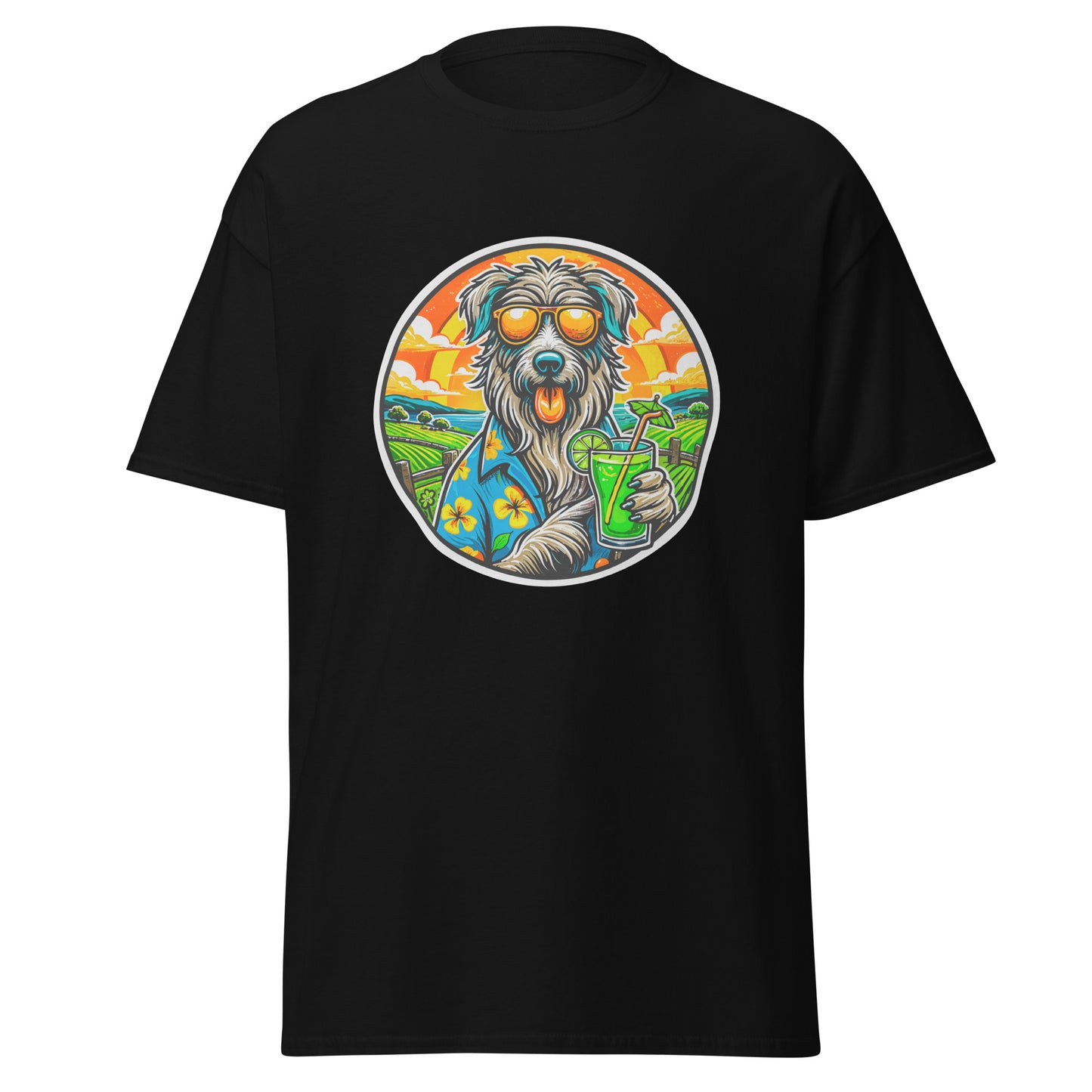 "Dogs On Vacation"-Kollektion - Irish Wolfhound - Klassisches Unisex-T-Shirt - 13 verschiedene Farben