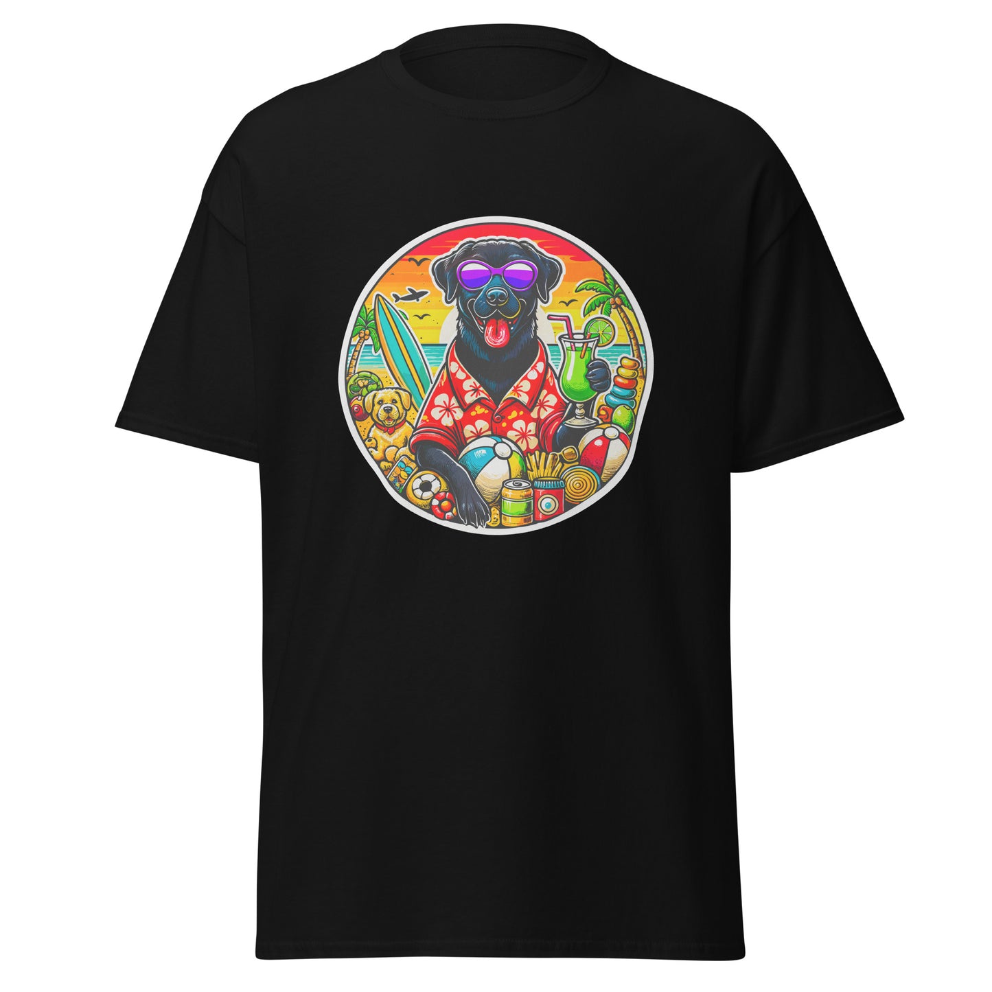 "Dogs On Vacation"-Kollektion - Black Labrador #2 - Klassisches Unisex-T-Shirt - 13 verschiedene Farben