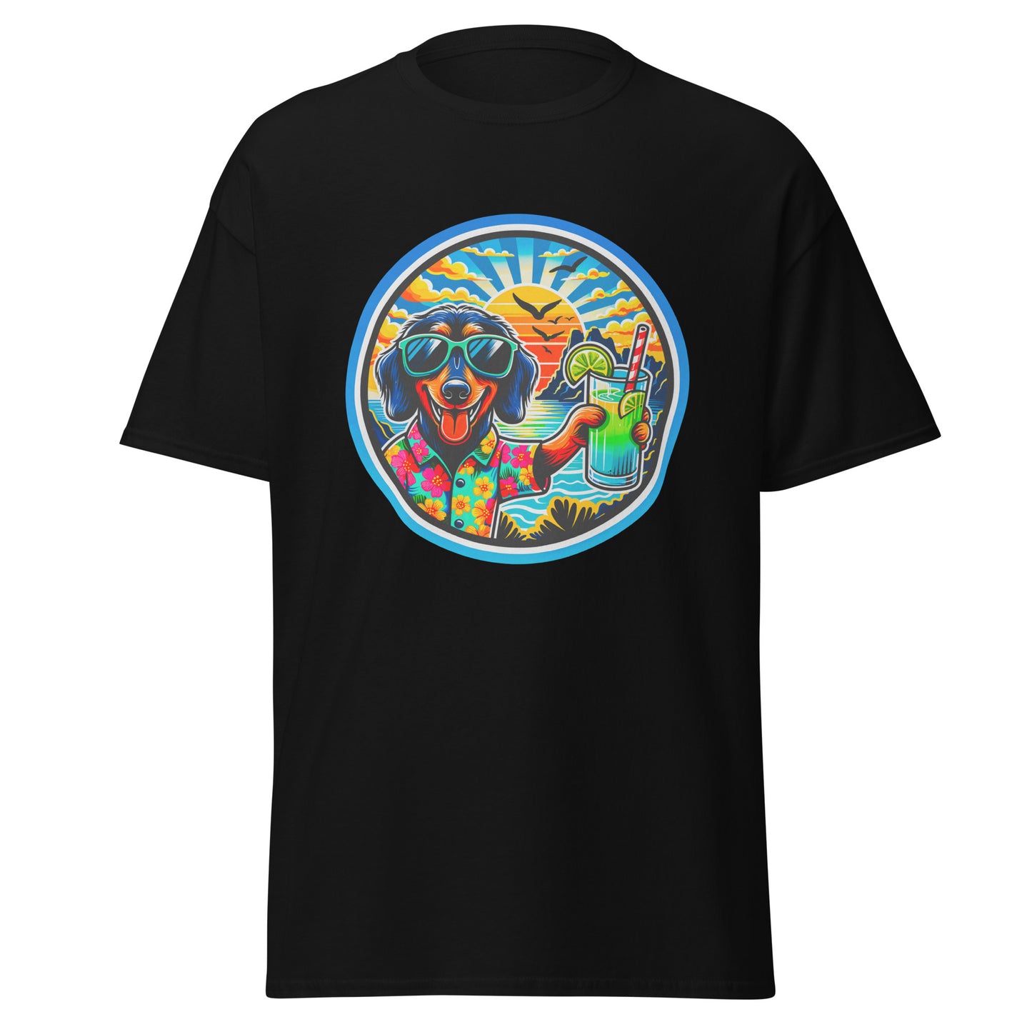 "Dogs On Vacation"-Kollektion - Wire-haired Dachshund - Klassisches Unisex-T-Shirt - 13 verschiedene Farben