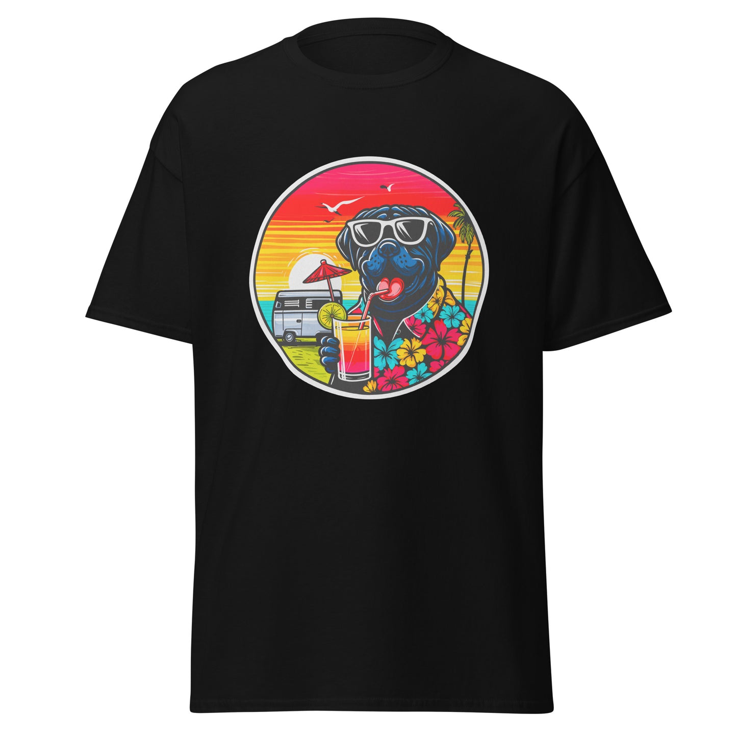 "Dogs On Vacation"-Kollektion - Black Mastiff - Klassisches Unisex-T-Shirt - 13 verschiedene Farben