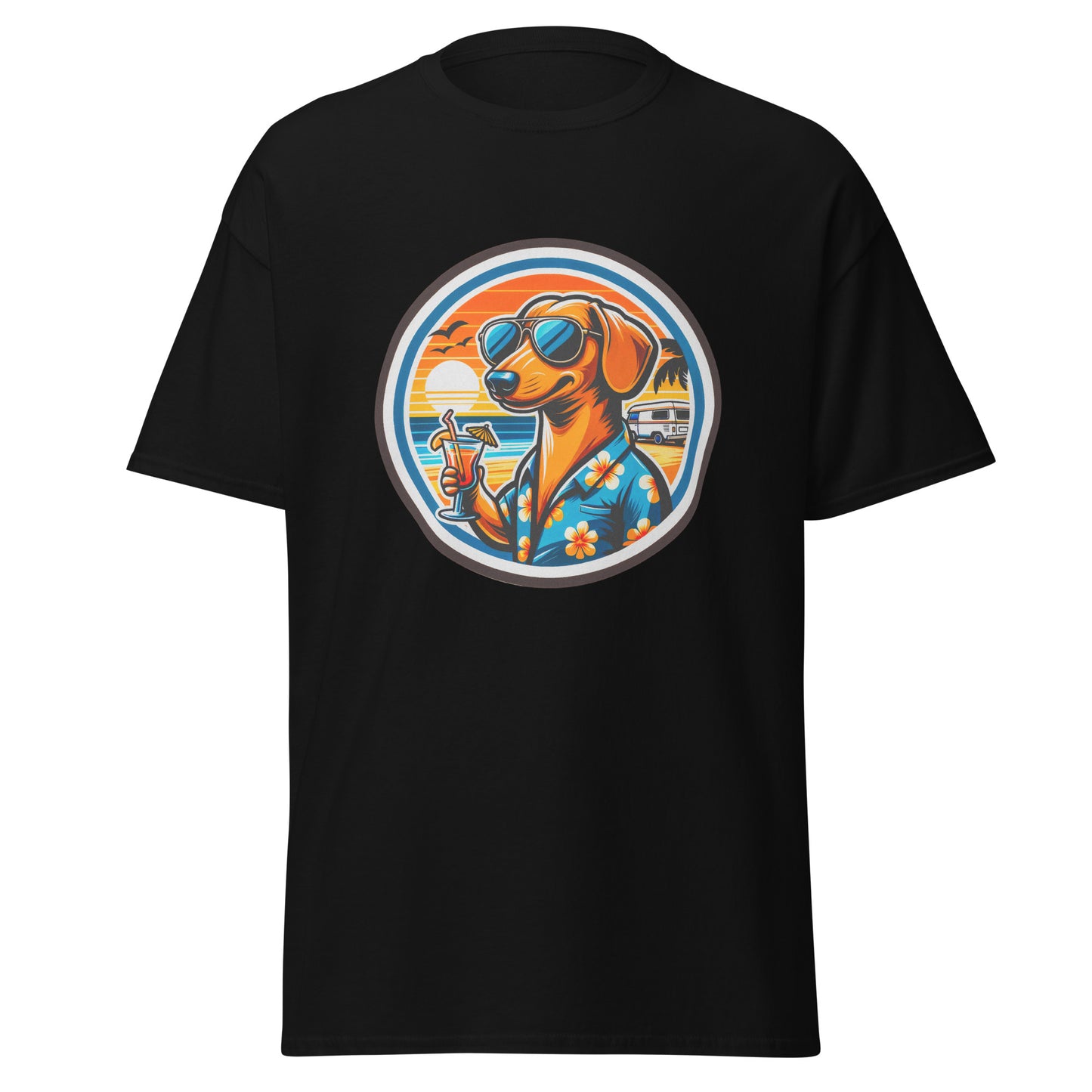 "Dogs On Vacation"-Kollektion - Cool Dachshund - Klassisches Unisex-T-Shirt - 13 verschiedene Farben
