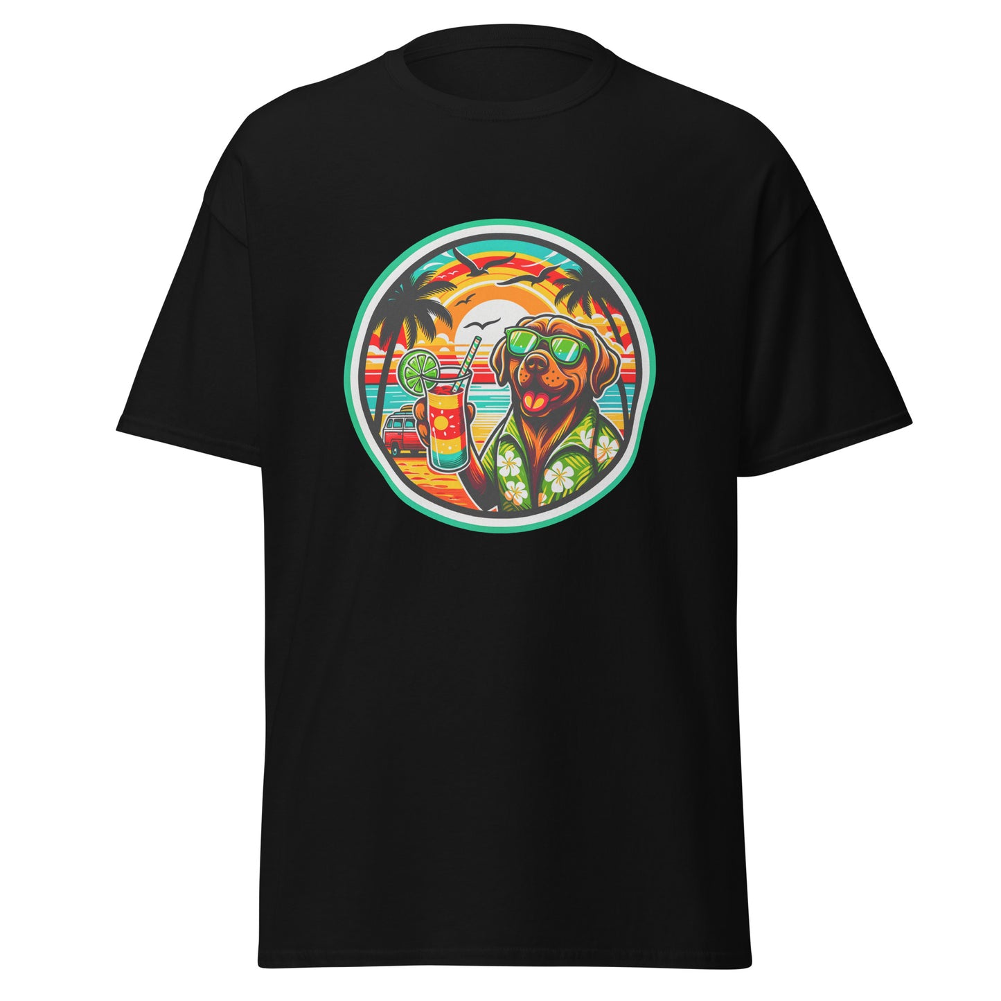 "Dogs On Vacation"-Kollektion - Brown Labrador - Klassisches Unisex-T-Shirt - 13 verschiedene Farben