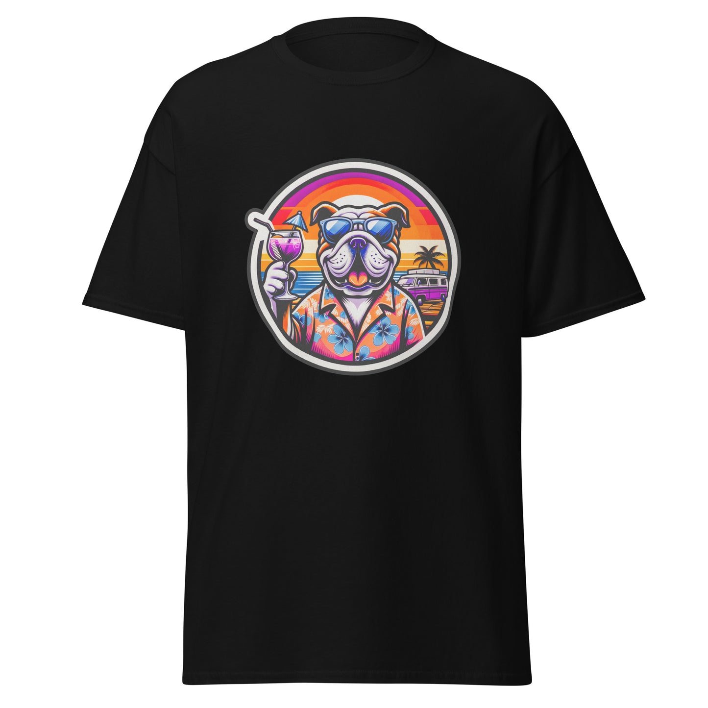 "Dogs On Vacation"-Kollektion - Lightbrown Bulldog - Klassisches Unisex-T-Shirt - 13 verschiedene Farben