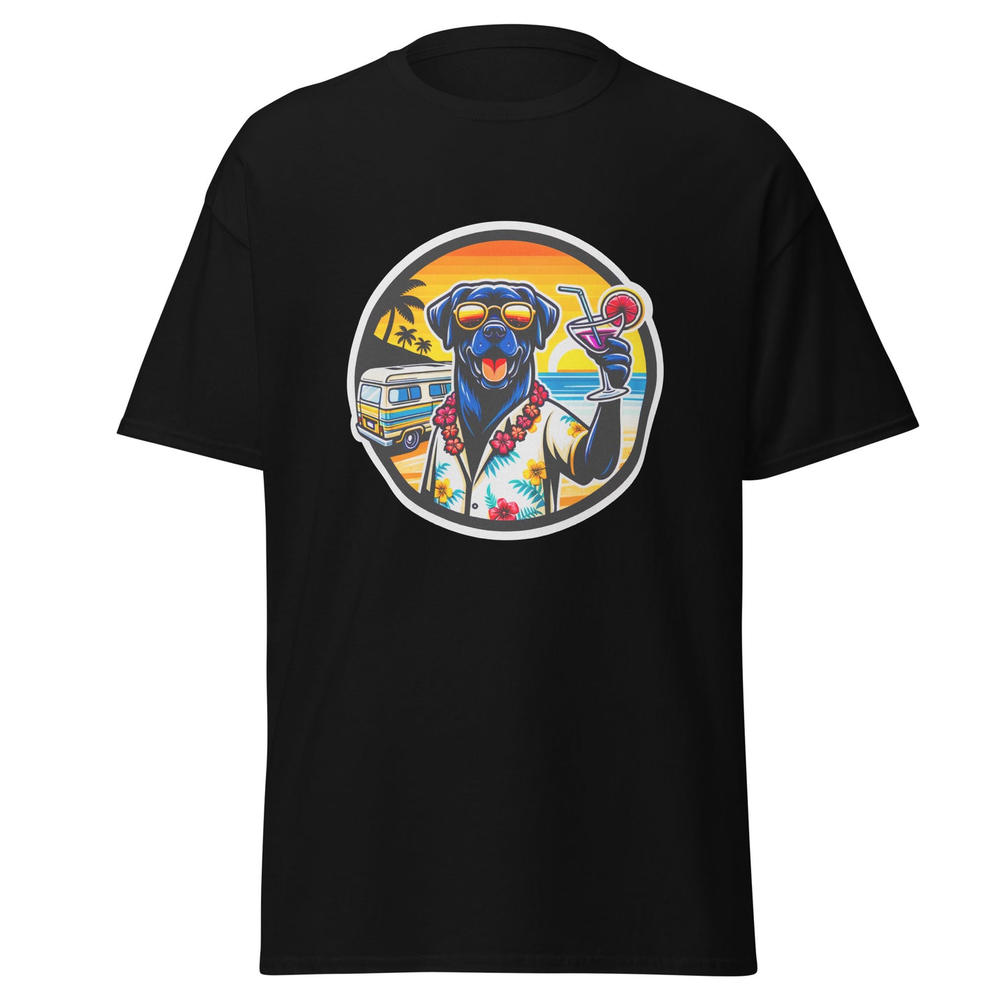 "Dogs On Vacation"-Kollektion - Black Labrador #3 - Klassisches Unisex-T-Shirt - 13 verschiedene Farben