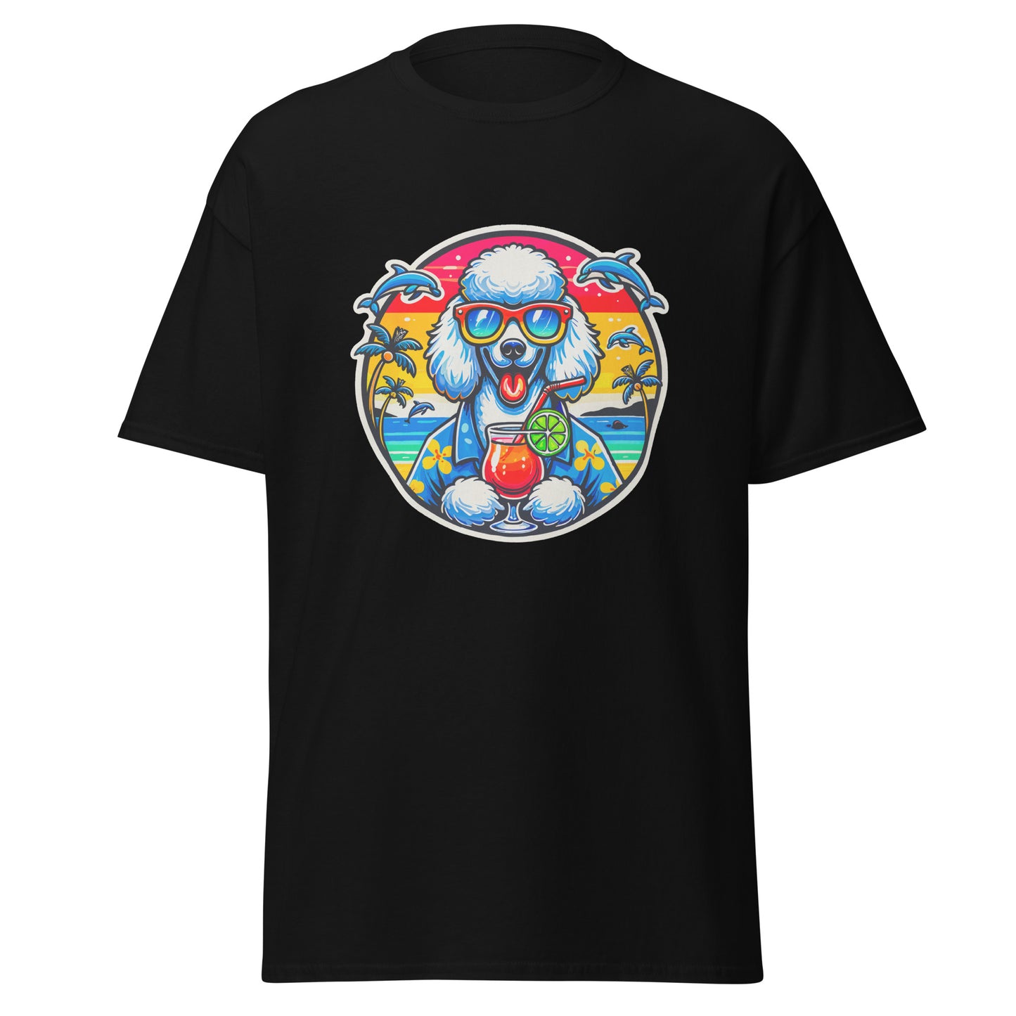 "Dogs On Vacation"-Kollektion - White Royal Poodle - Klassisches Unisex-T-Shirt - 13 verschiedene Farben