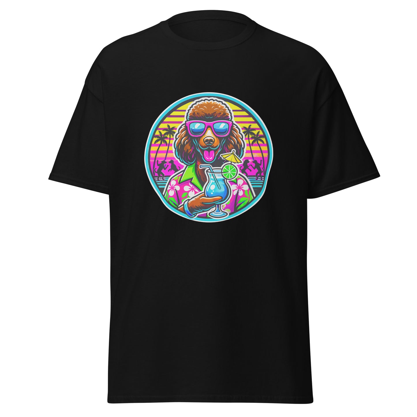 "Dogs On Vacation"-Kollektion - Brown Royal Poodle - Klassisches Unisex-T-Shirt - 13 verschiedene Farben