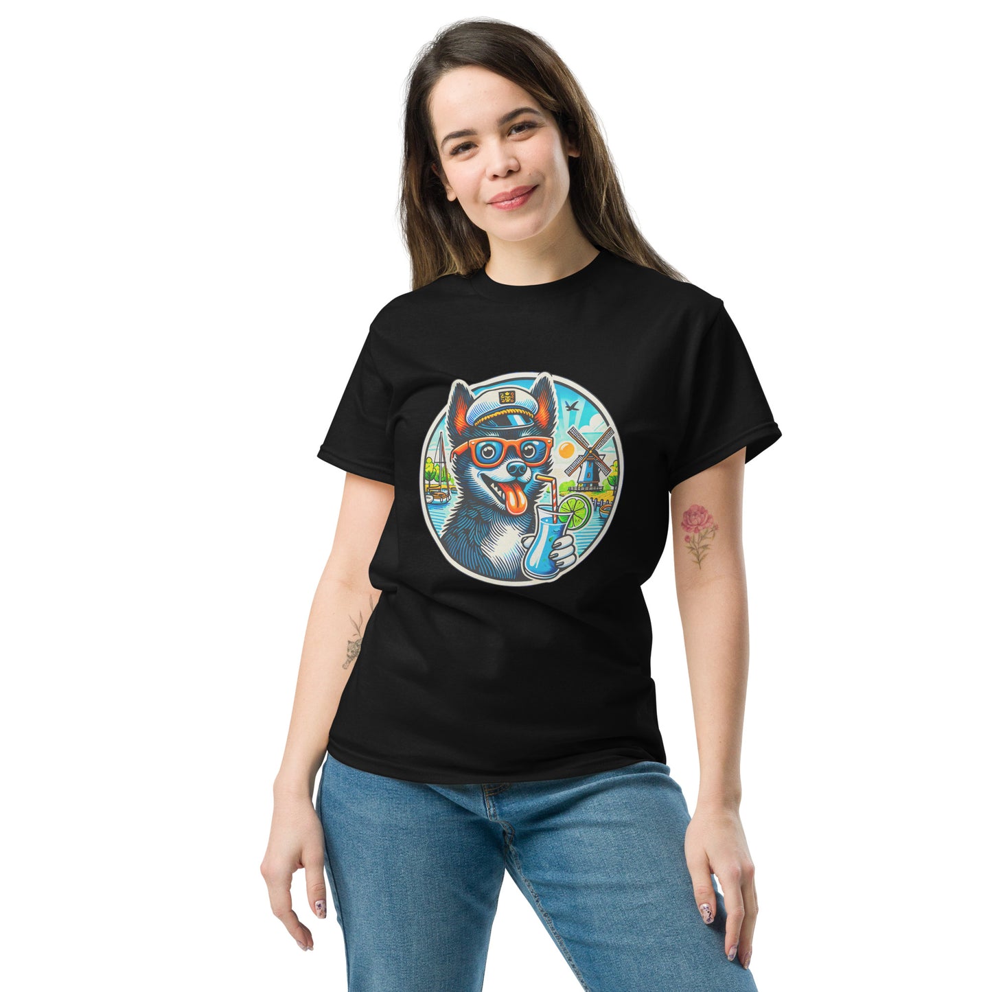 "Dogs On Vacation"-Kollektion - Schipperke - Klassisches Unisex-T-Shirt - 13 verschiedene Farben