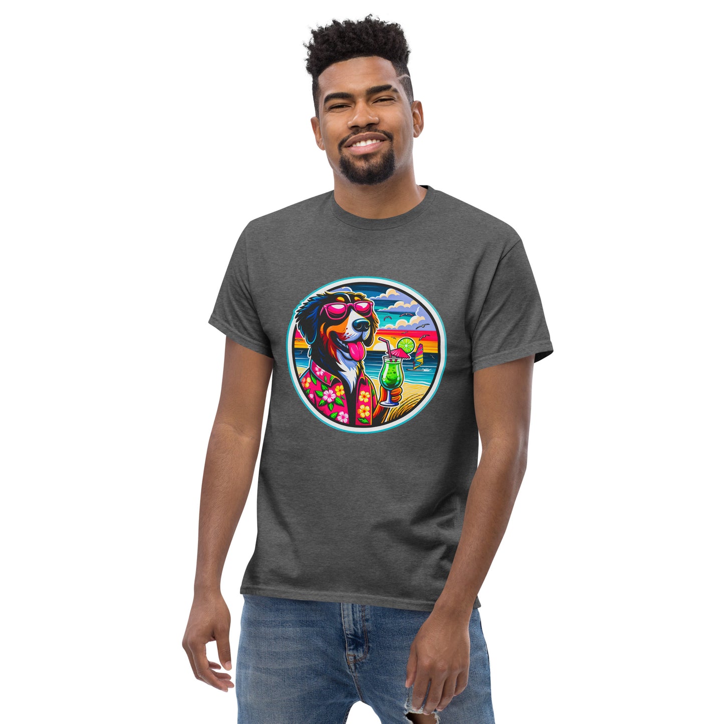"Dogs On Vacation"-Kollektion - Swiss Mountain Dog #1 - Klassisches Unisex-T-Shirt - 13 verschiedene Farben
