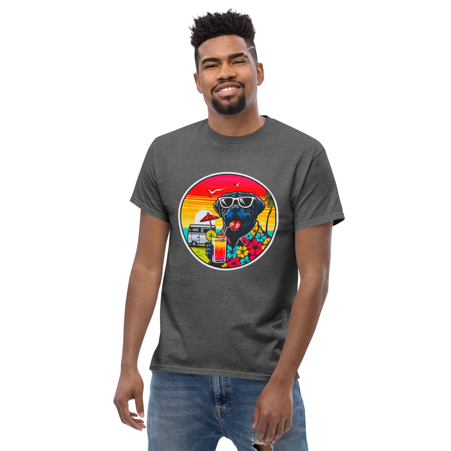 "Dogs On Vacation"-Kollektion - Black Mastiff - Klassisches Unisex-T-Shirt - 13 verschiedene Farben