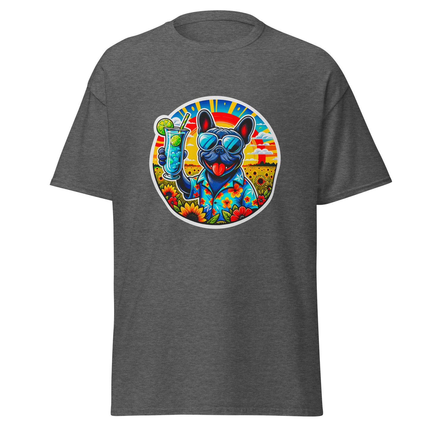 "Dogs On Vacation"-Kollektion - French Bulldog - Klassisches Unisex-T-Shirt - 13 verschiedene Farben
