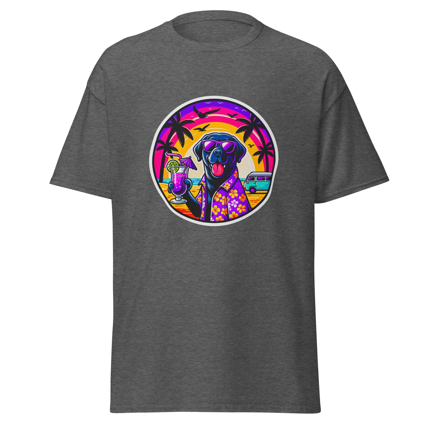 "Dogs On Vacation"-Kollektion - Black Labrador #1 - Klassisches Unisex-T-Shirt - 13 verschiedene Farben