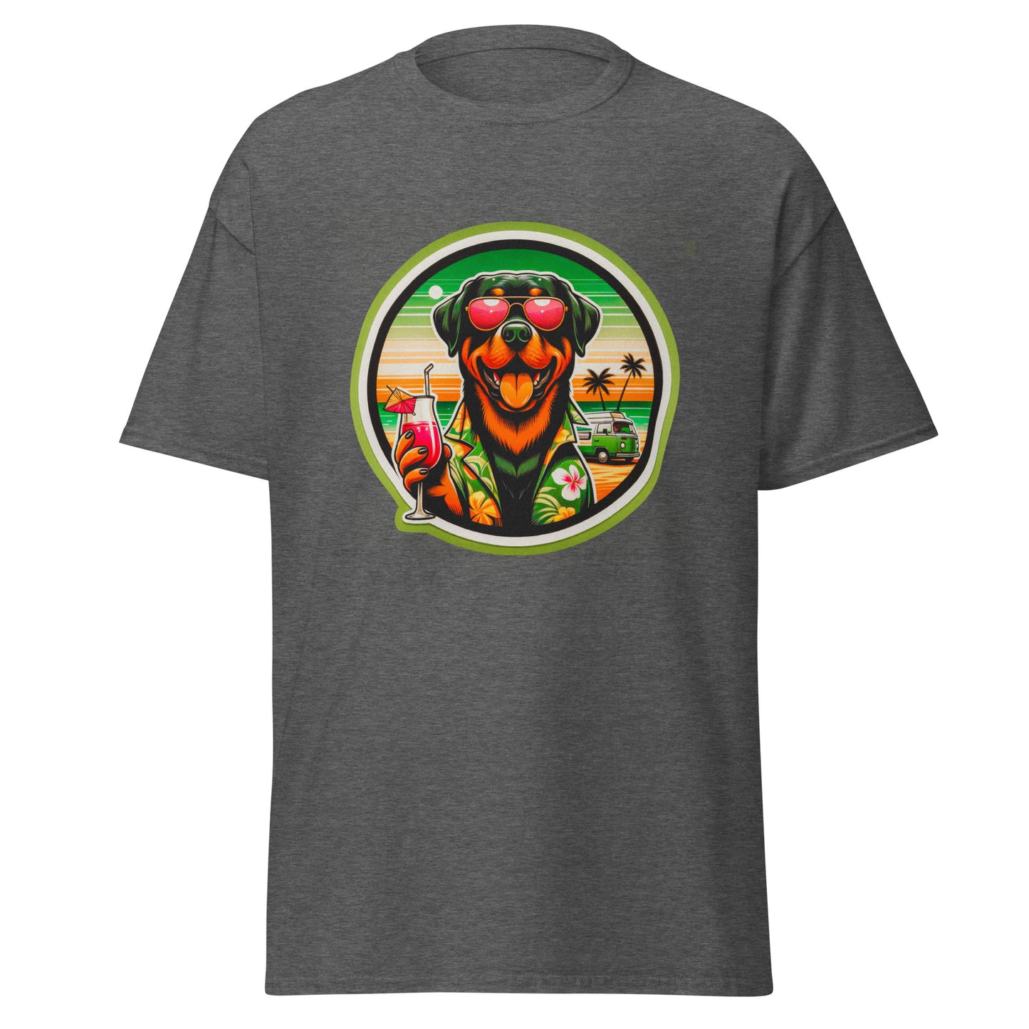 "Dogs On Vacation"-Kollektion - Rottweiler - Klassisches Unisex-T-Shirt - 13 verschiedene Farben
