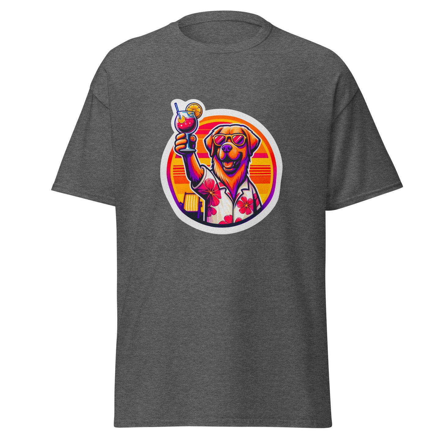 "Dogs On Vacation"-Kollektion - Golden Retriever #1 - Klassisches Unisex-T-Shirt - 13 verschiedene Farben