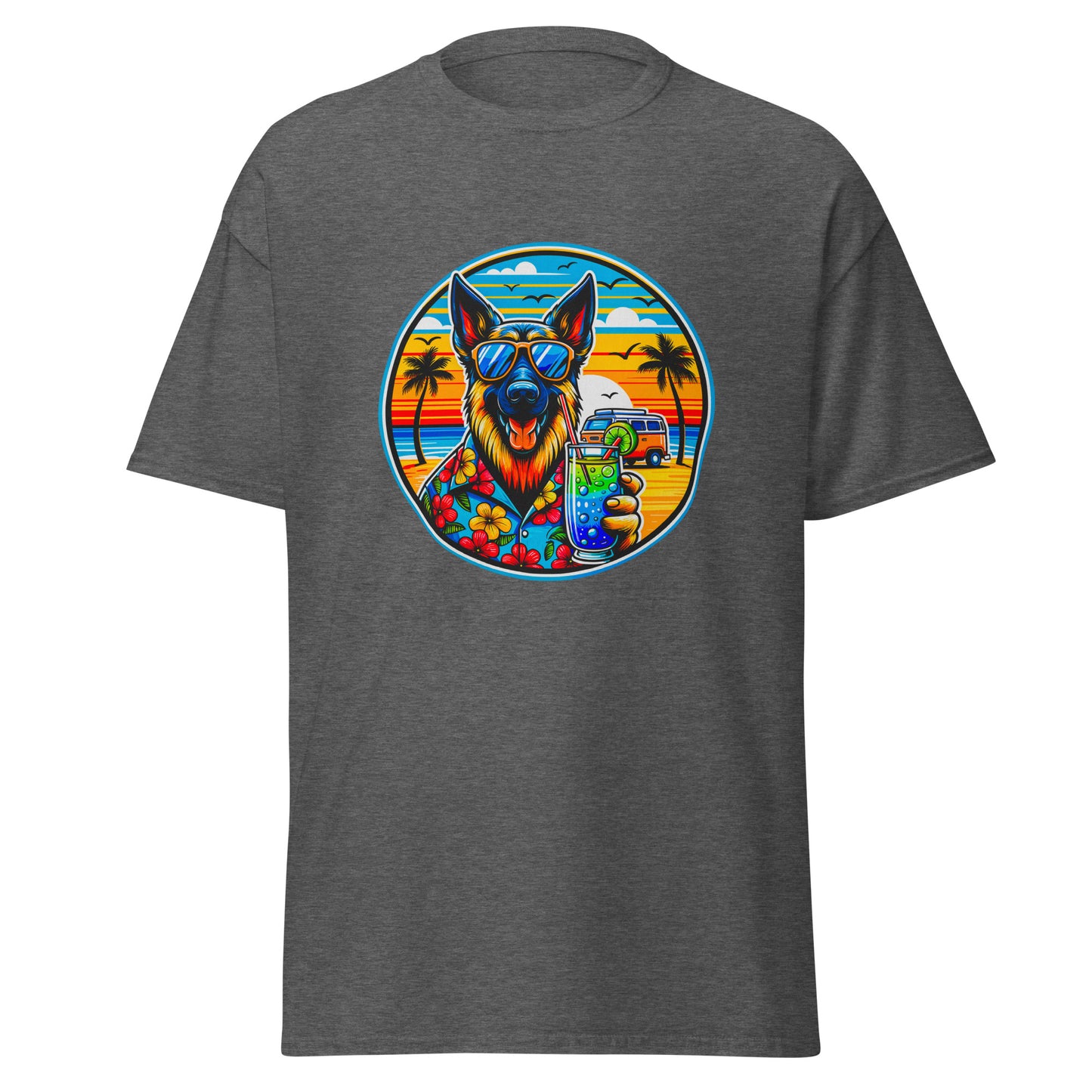 "Dogs On Vacation"-Kollektion - Schäferhund #2 - Klassisches Unisex-T-Shirt - 13 verschiedene Farben